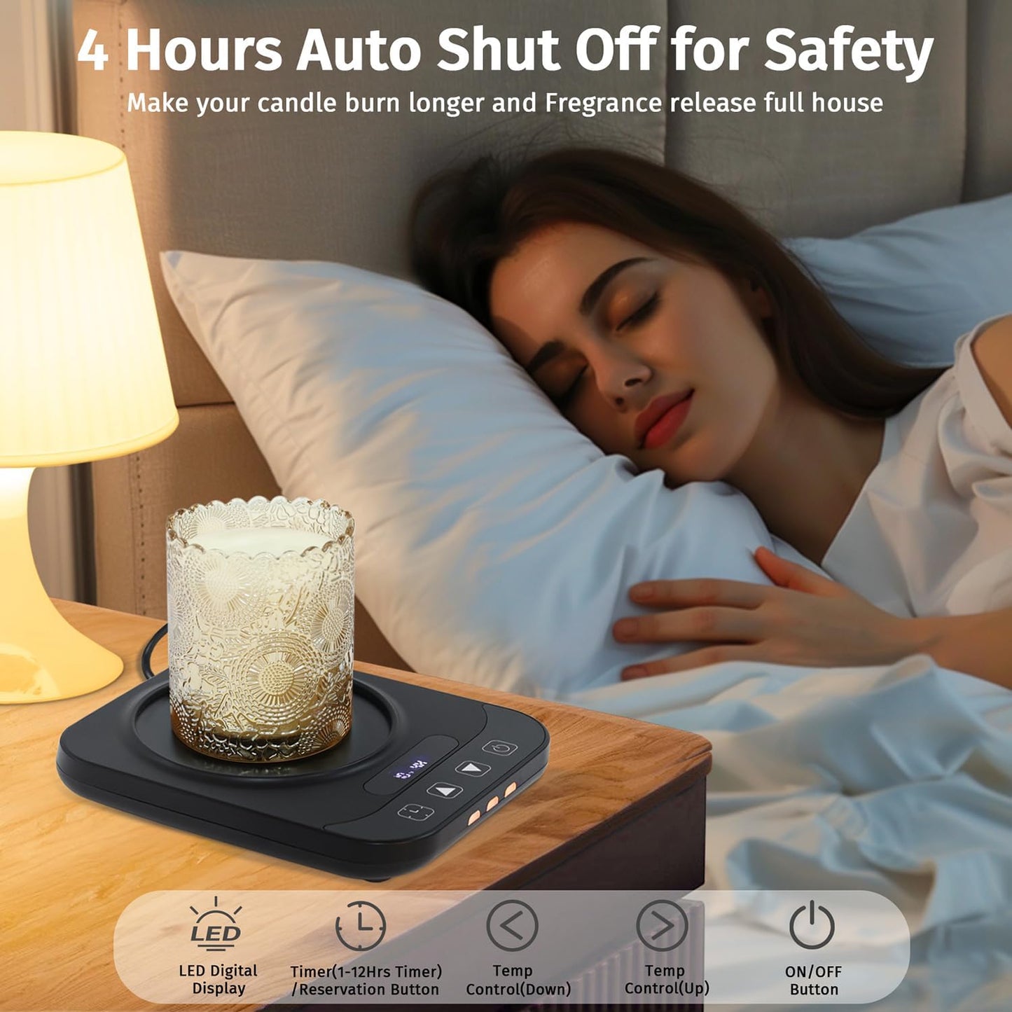 Coffee Mug Warmer - 36W Smart Cup Warmer for Coffee with 9-Temp Settings Display, 1-12H Timer, Electric Beverage Tea Water Milk Warmer for All Cups and Mugs