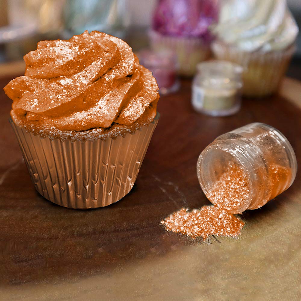 Pumpkin Orange BAKELL Edible Glitter, 45 Grams | TINKER DUST Edible Glitter | KOSHER Certified | 100% Edible Glitter | Cakes, Cupcakes, Cake Pops, Drinks, Dessert Vegan Glitter & Dusts (45g Shaker, Pumpkin Orange)