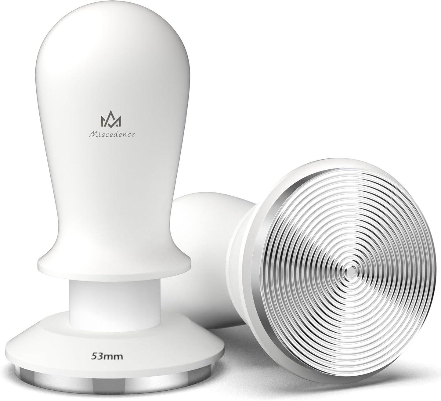 Espresso Tamper 53mm Calibrated Spring Loaded Coffee Tamper with Constant Pressure, Triple Spring Impact Sound Feedback for Barista Home Use (white, 53mm)