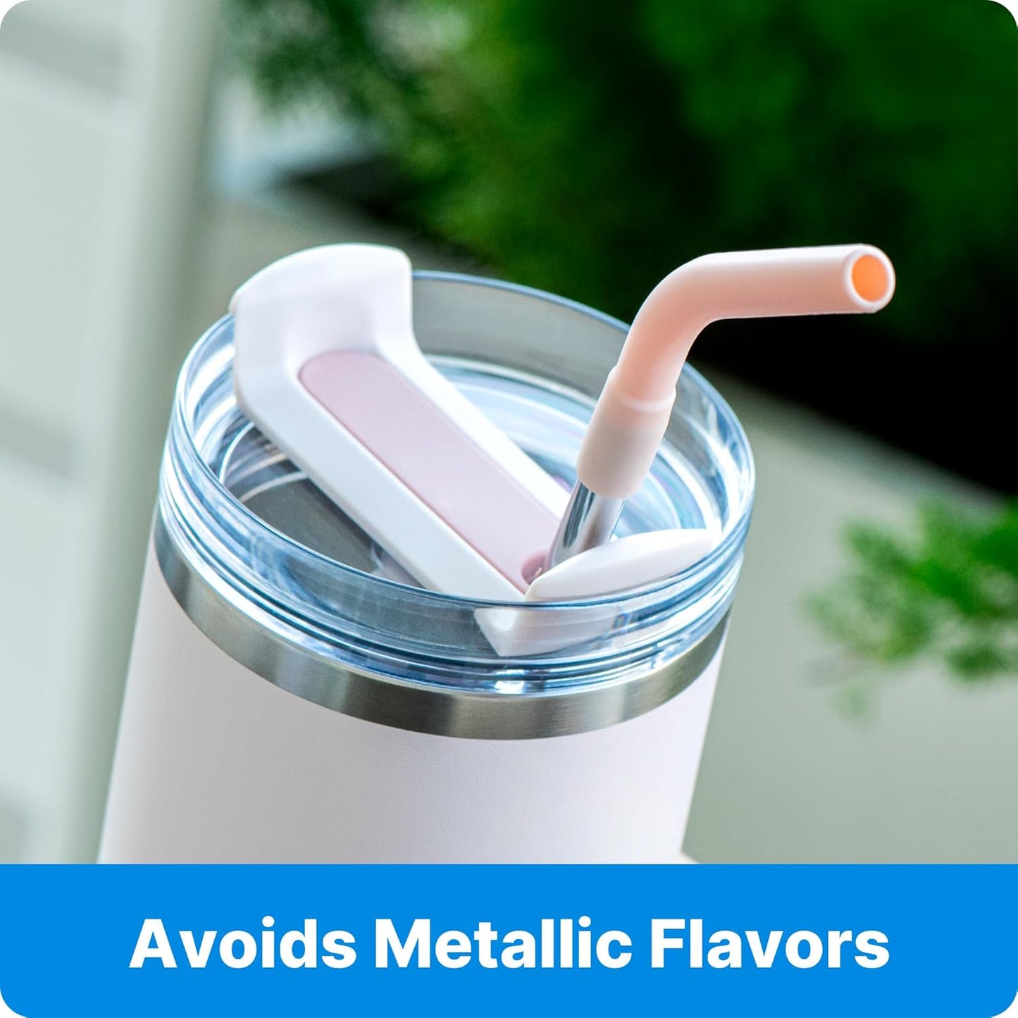 6Pcs Silicone Straw Tips, Reusable Rubber Straw Tips for Metal Straws and Other 0.31Inch (8MM Outdiameter) Straws, Fit for Stanley Cup Tumbler (White)