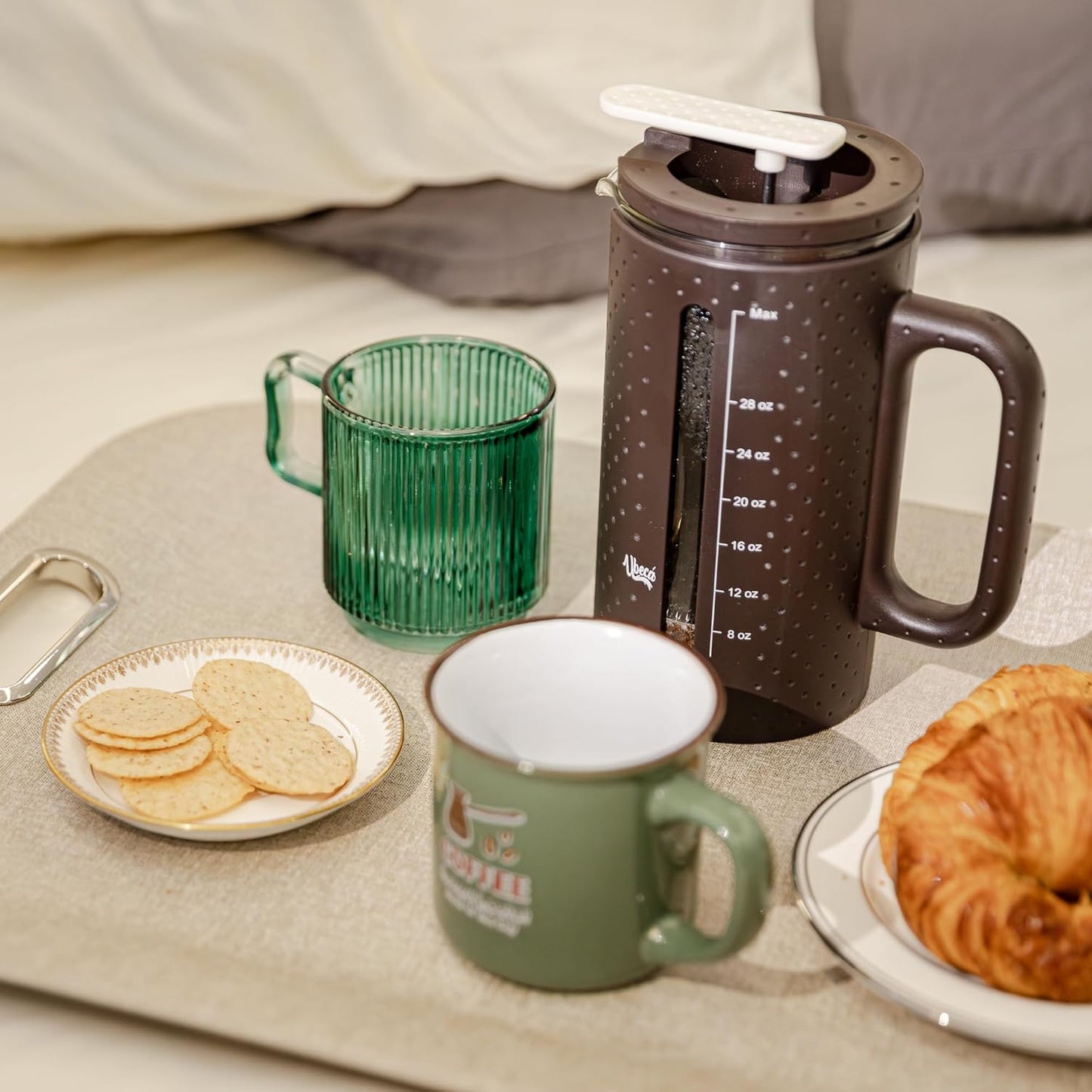 The 34oz Large French Press Coffee Maker – Elegant Borosilicate Glass Carafe, Heat-Resistant & Minimalist Handle, Premium Design for Coffee, Tea & Hot Drinks – BPA-Free 1000ml Coffee Brewer