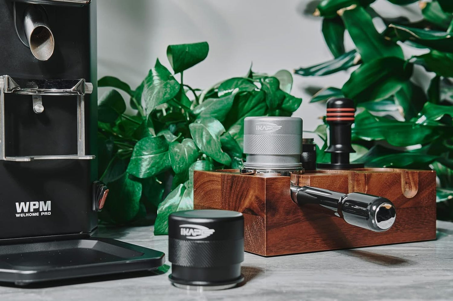 IKAPE Coffee Products, 53MM Espresso Tamper, Premium Barista Coffee Calibrated Tamper with Spring Loaded, 100% Stainless Steel Tamper Compatible with 54MM Breville Bottomless Portafilter (Silver)