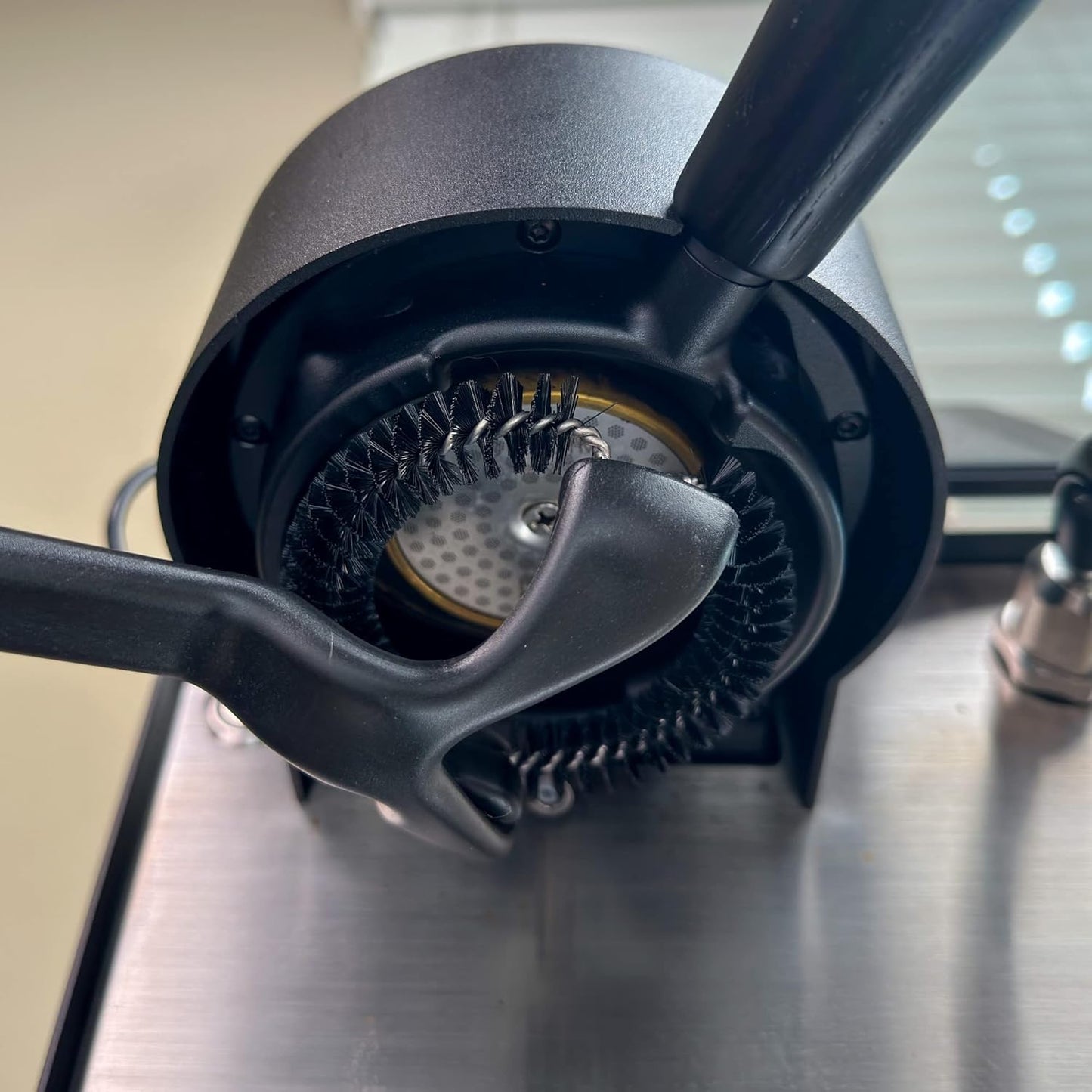 Espresso Machine Cleaning Brush for 58mm Grouphead, Detachable 360° Nylon Cleaning Bristles