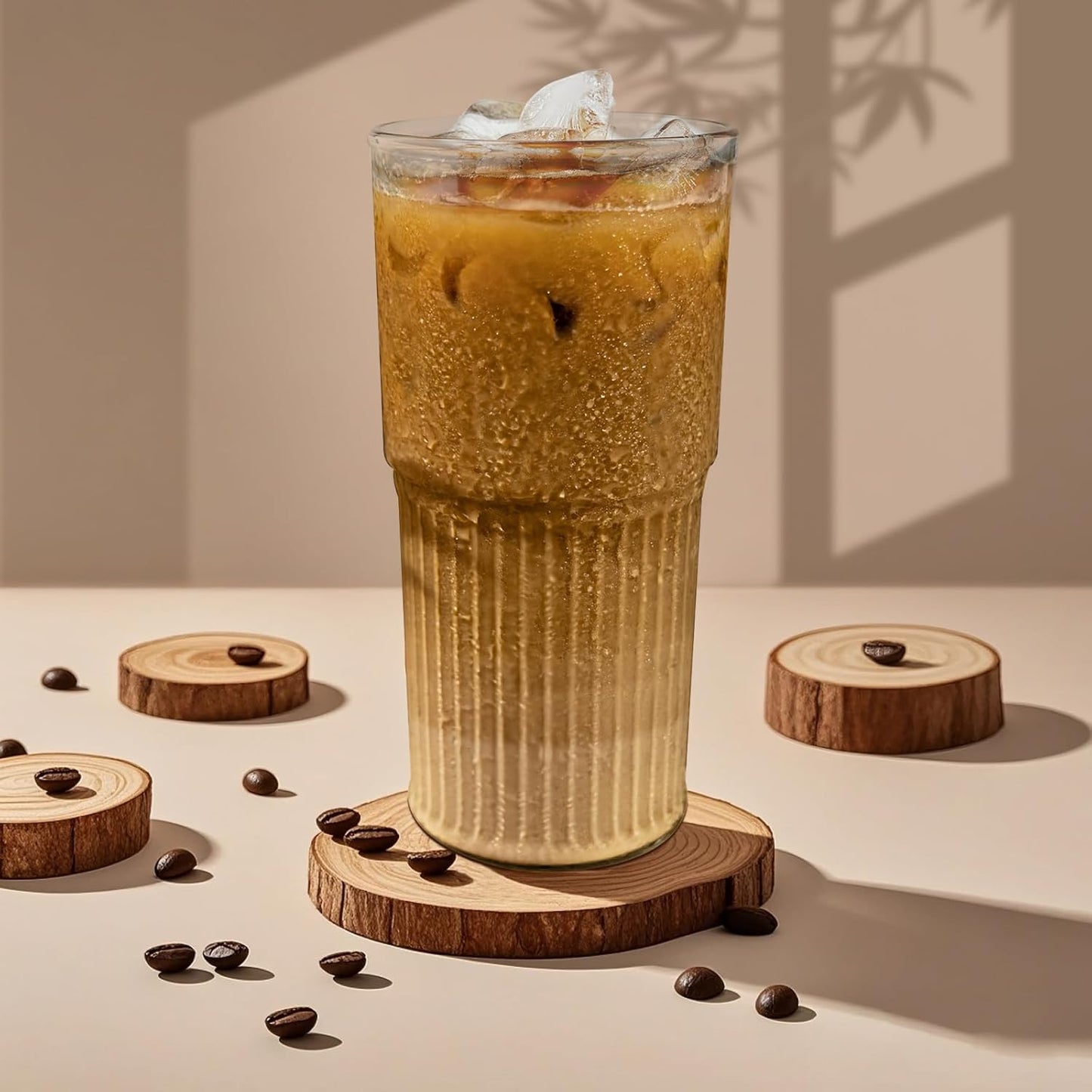 Glass Cups with Lids and Glass Straws, High Borosilicate 20OZ Tumblers (2Pcs) for Coffee, Tea, Juice, Smoothies, Hot/Cold Drinks at Home, Office