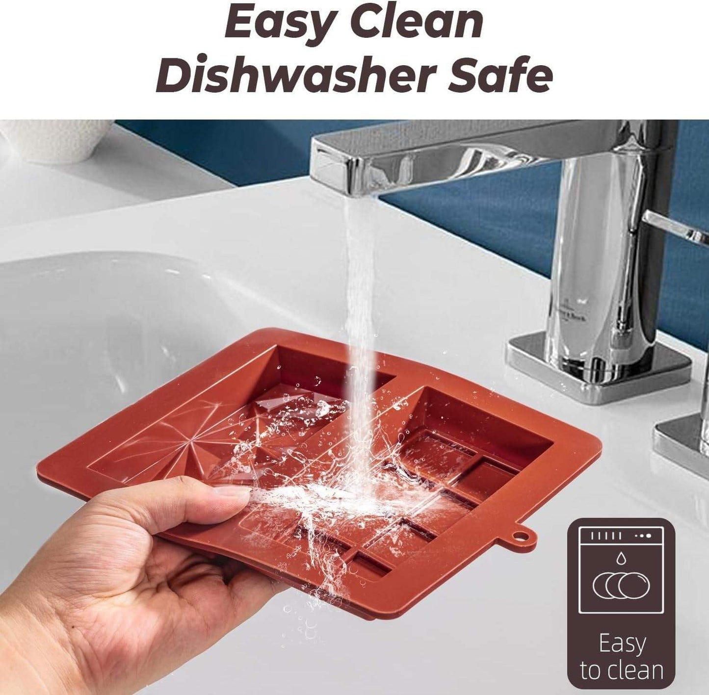 HABP GLOBAL 1 inch Chocolate Bar Mold, Silicone Deep Mold Ideal for making Homemade Stuffed Dubai Pistachio Chocolate,