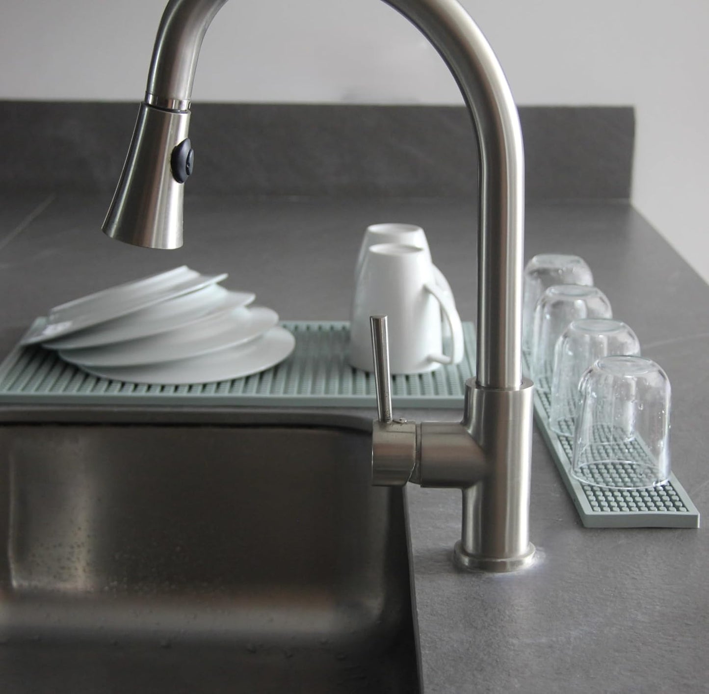 Bar Rail Mat 24x3. Non-Slip Serving Rubber Bar Mats for Countertop. 0.4" Thick Large Bar Service Spill Mat for Bartending, Restaurants, Coffees & Home Kitchen.