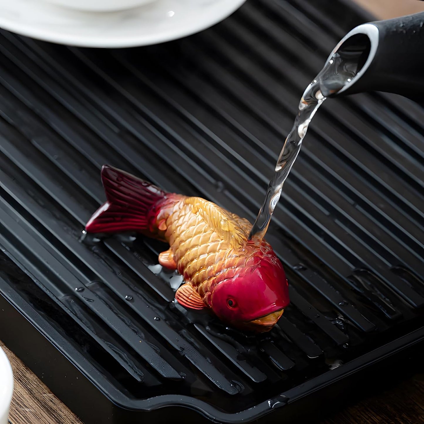 ICHAG Chinese Tea Set, Gongfu Tea Sets for Adults, China Gaiwan Teaset, 14-Piece Yangzhi Jade (茶具) Porcelain Set with Suspended Gaiwan & Tea Pet, Portable Travel Teaset for Home, Outdoor, Office Gifts