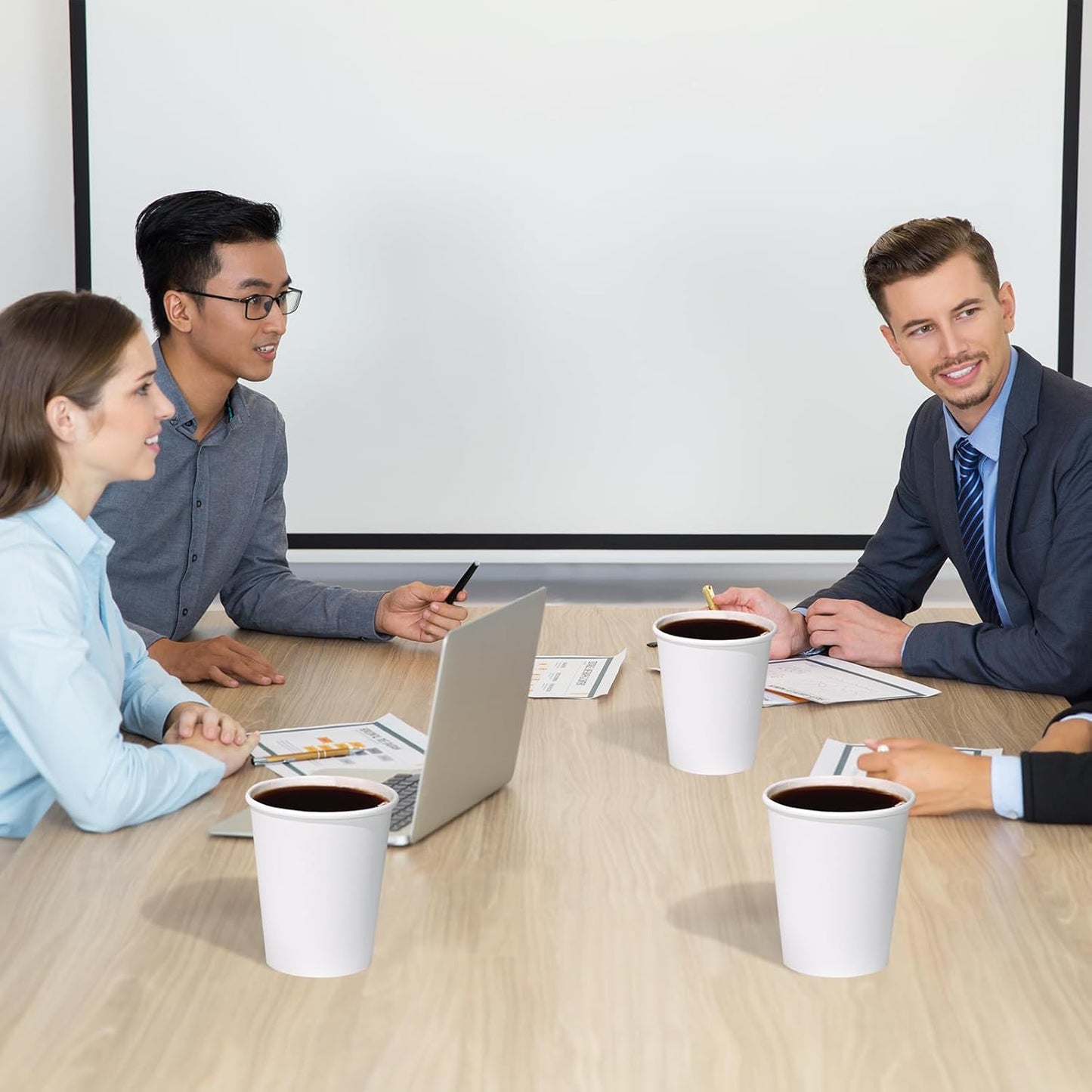 210 Count 12 oz Coffee Cups, White Paper Cups 12 oz for Water Juice or Tea, Perfect for Office Home Party