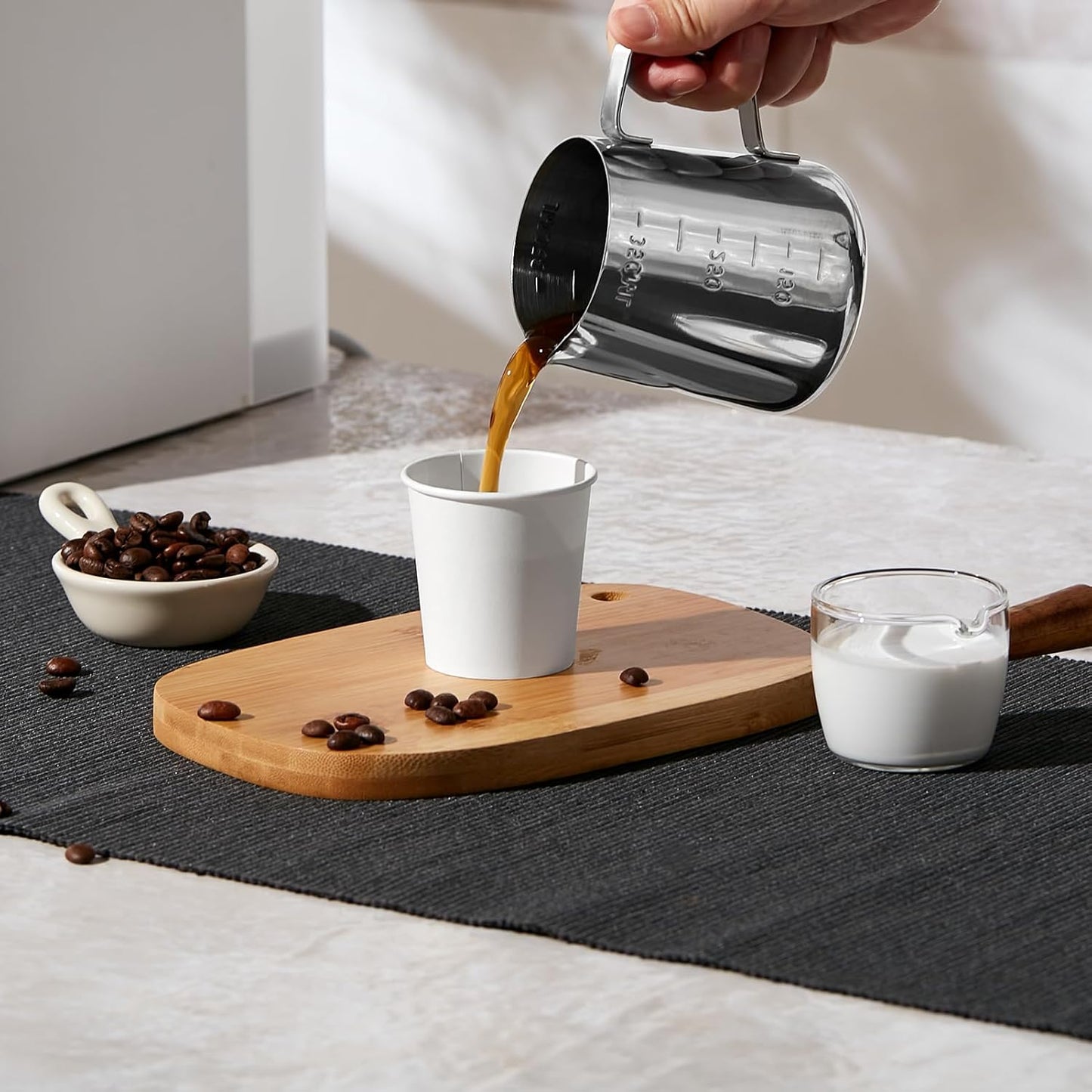 JOLLY PARTY 300 Pack 4 oz Disposable Paper Coffee Cup, Hot/Cold Beverage Drinking Cups for Water, White Hot Paper Coffee Cups