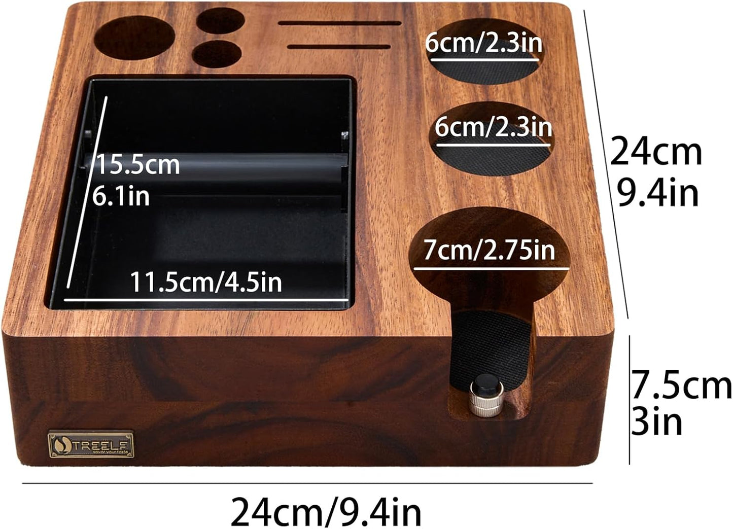 Espresso Knock Box, Espresso Tamping Station, Espresso Coffee Organizer Box Fit for Storage 51/54MM Espresso Tamper,Coffee Station Organizer for Countertop