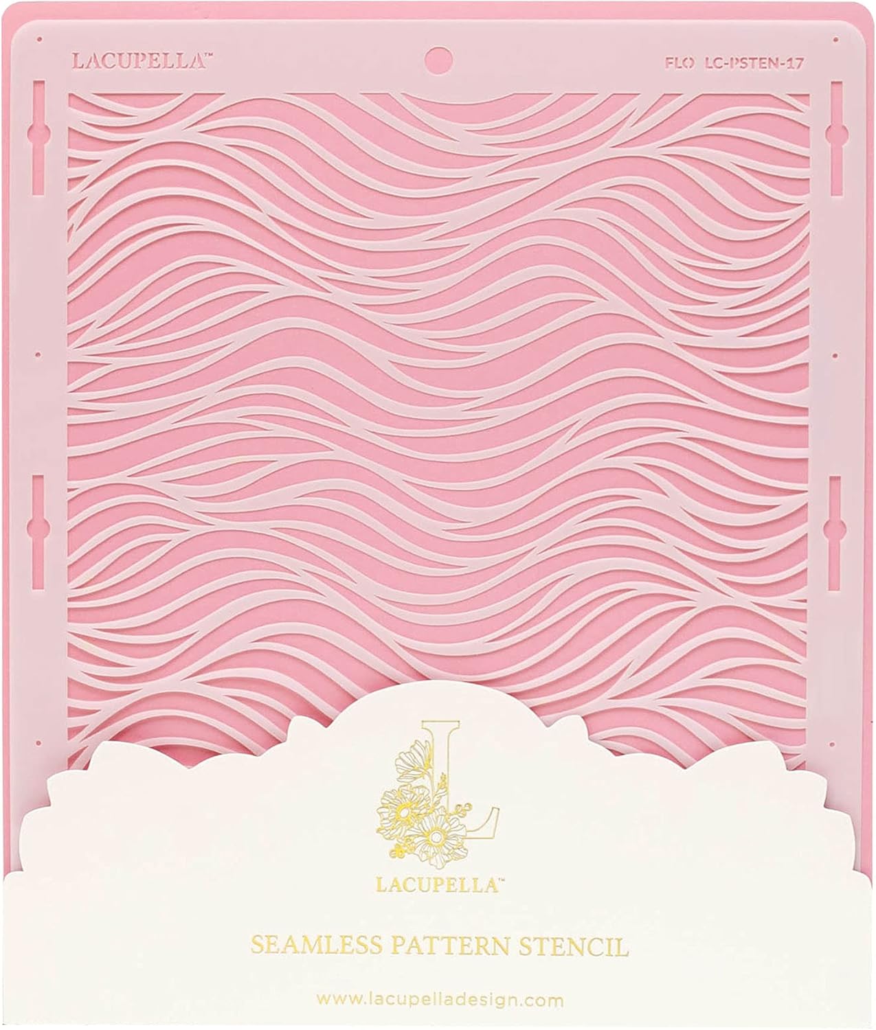 Cake Baking Stencil - Seamless Delicate Pattern for Decorating Tall Double Barrel Cake to Use with Buttercream, Royal Icing, Ganache, Paint, Airbrush (FLO)