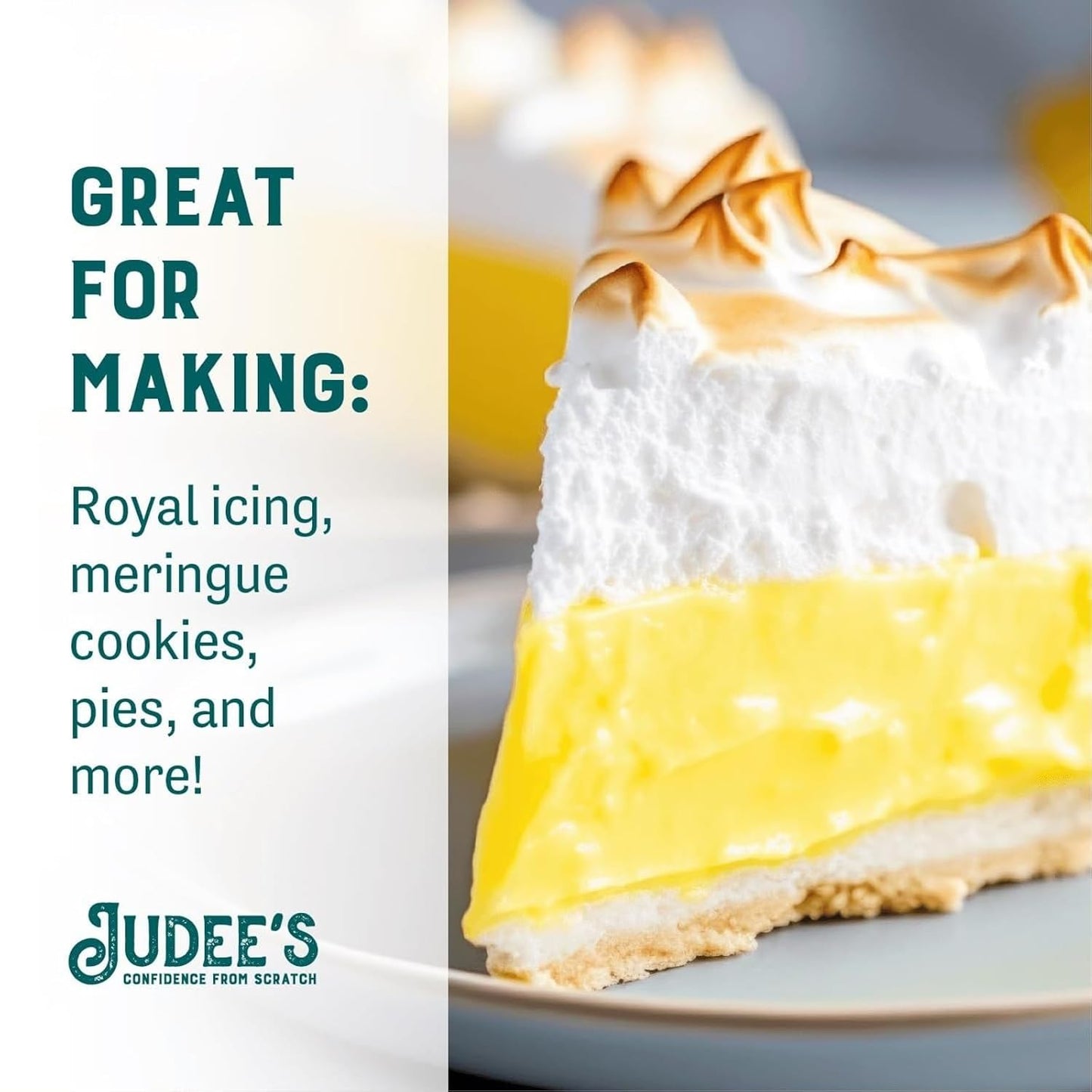 Judee's Gluten Free Complete Meringue Powder Mix - 11.4 Oz for Baking and Decorating - Gluten-Free, Nut-Free, No Preservatives - Make Meringue Cookies, Pies, Frosting, Royal Icing