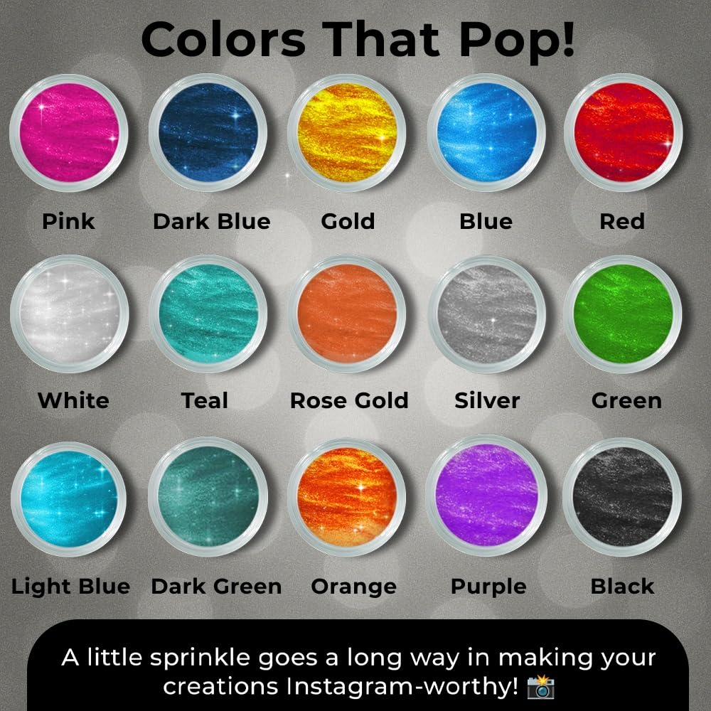 Bulk (20g) Silver Luster Dust Edible Glitter for Cocktails | Premium Edible Silver Luster Dust for Cake Decorations - Edible Glitter for Drinks Cupcakes Cookies Cakes Food Paint