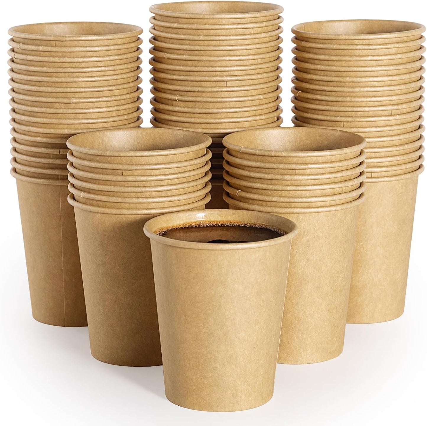 LITOPAK 300 Pack Disposable Coffee Cups 8 oz Paper Cups for Water, Coffee, Juice, and Tea, 8 Ounce Hot Paper Cups for Home, Restaurant, Store, and Cafe