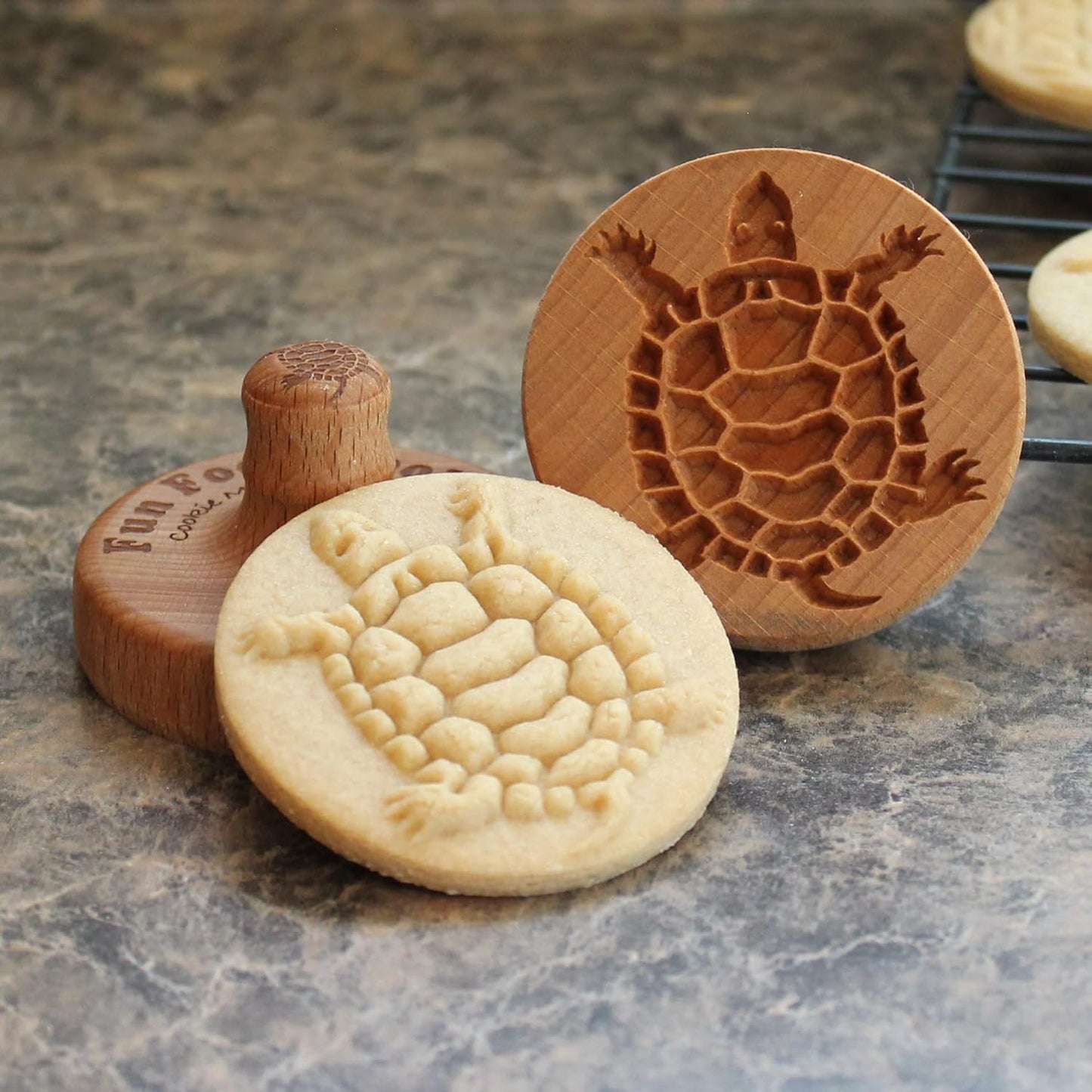 Wood Cookie Stamp, 2.5 Inch (Turtle CS-006)