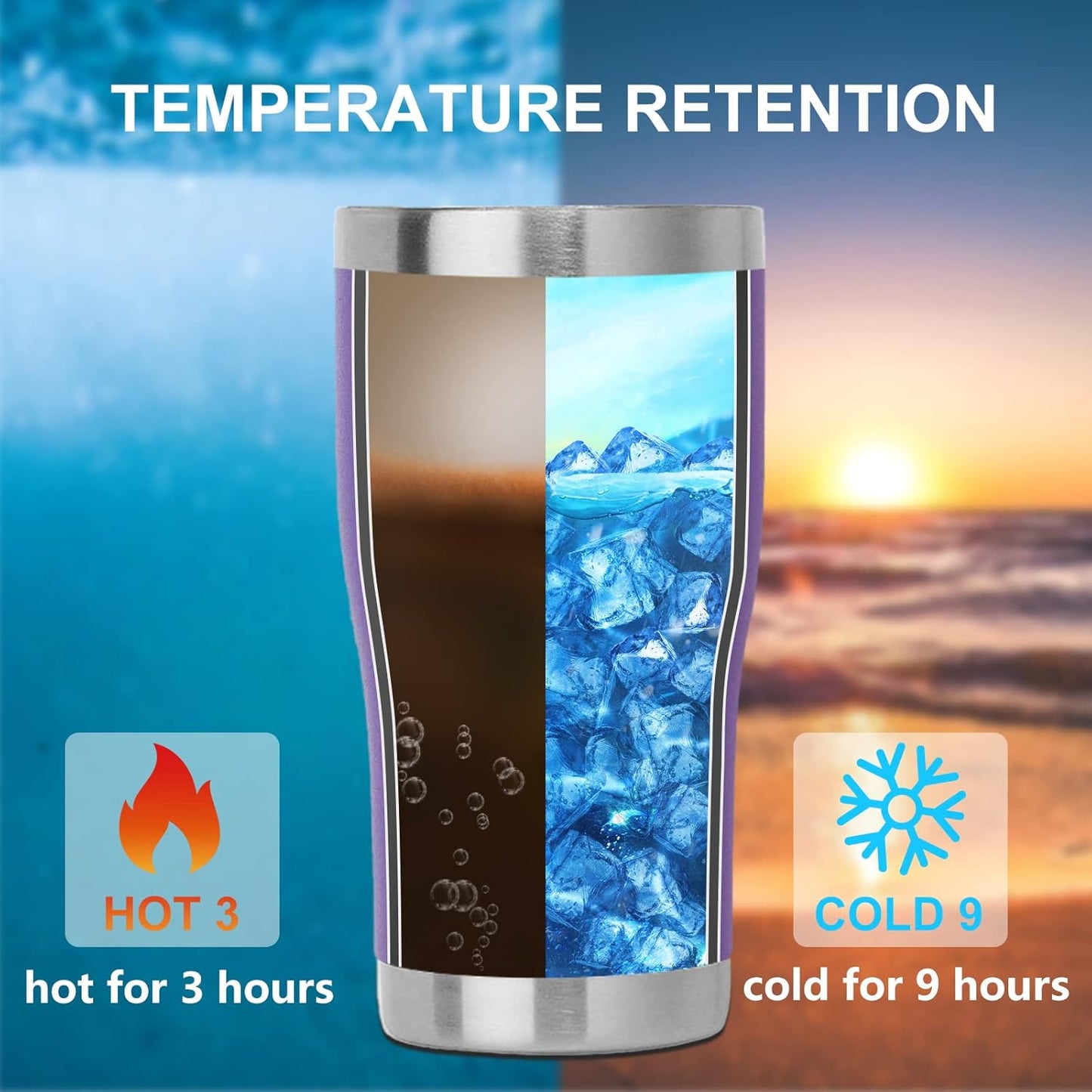 DOMICARE 20oz Tumbler with Lid Stainless Steel Tumblers Bulk, Double Wall Vacuum Insulated Coffee Travel Mug Powder Coated Tumbler, 12 Pack Purple