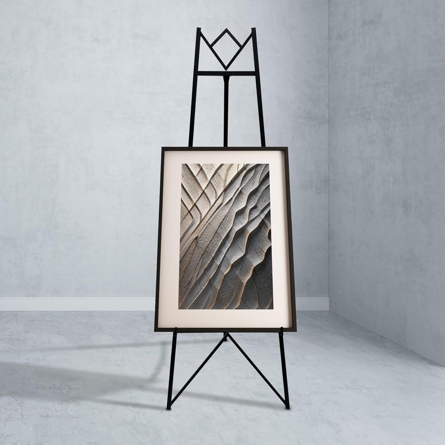 58 Inch Iron Adjustable Arts & Crafts Easels,Metal Easel Stand with Chain Support for Mirror,Floor Easels for Display Wedding Sign(Black)