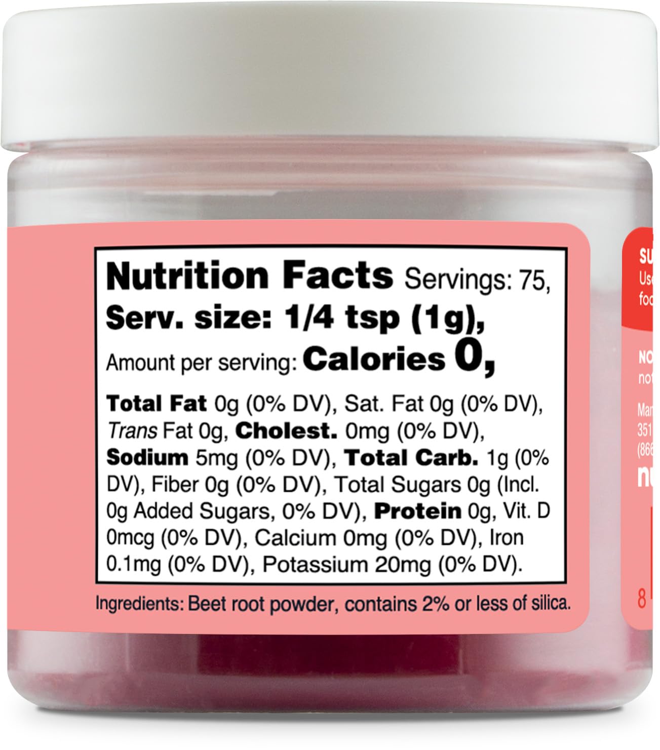 Nutricost Red Plant Based Food Coloring From Beet Root Powder (75 Servings) - Nutricolor Color Alternative For Food & Beverages
