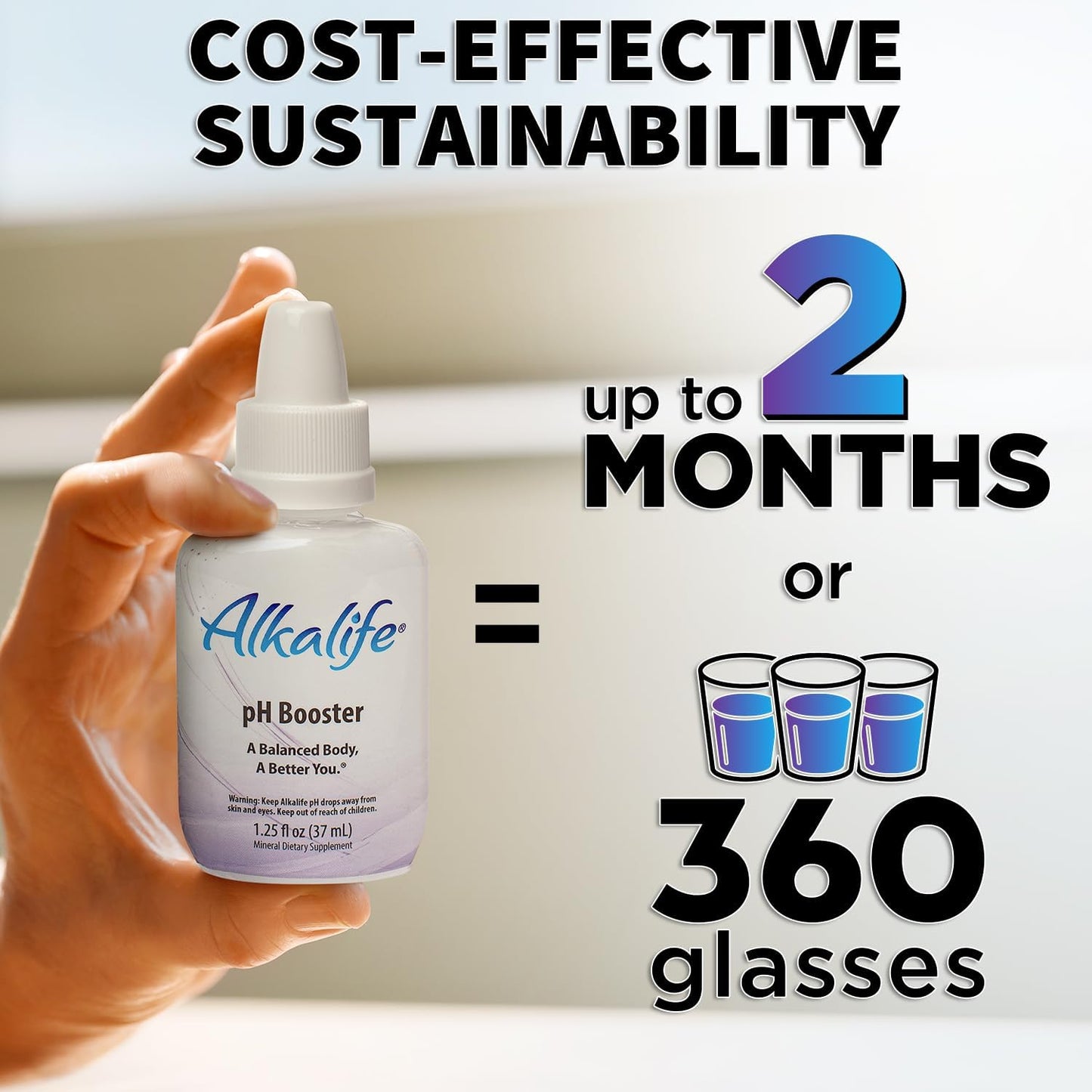 Alkalife pH Booster Drops | The First Patented Alkaline Water Booster to Neutralize Acid & Balance pH for Immune Support, Peak Performance, Detox, Overall Wellness – 1.25oz