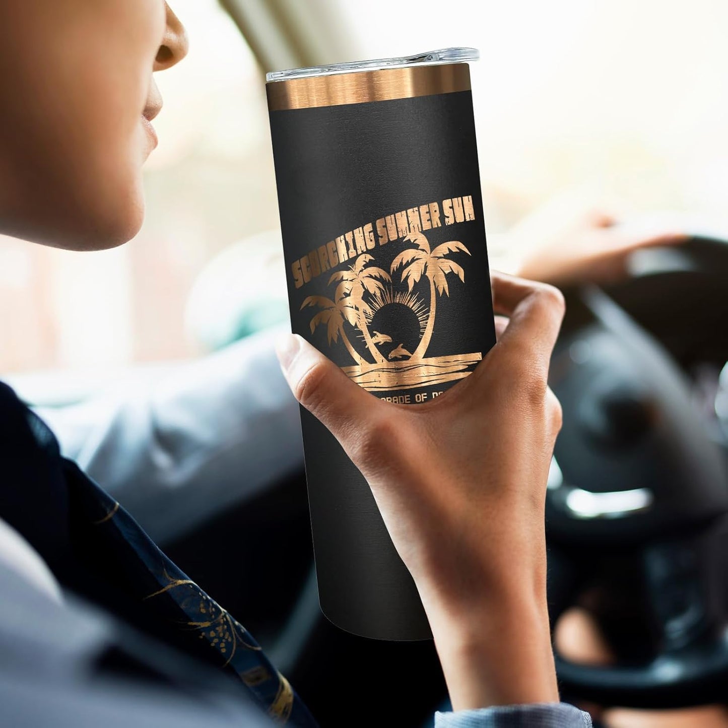 20 oz Skinny Tumblers Bulk 4 Pack, Stainless Steel Insulated Tumbler with Lids and Straws, Slim Double Wall Powder Coated Travel Coffee Mugs Reusable Cup for Hot Cold Drinks (Black,4 pack)