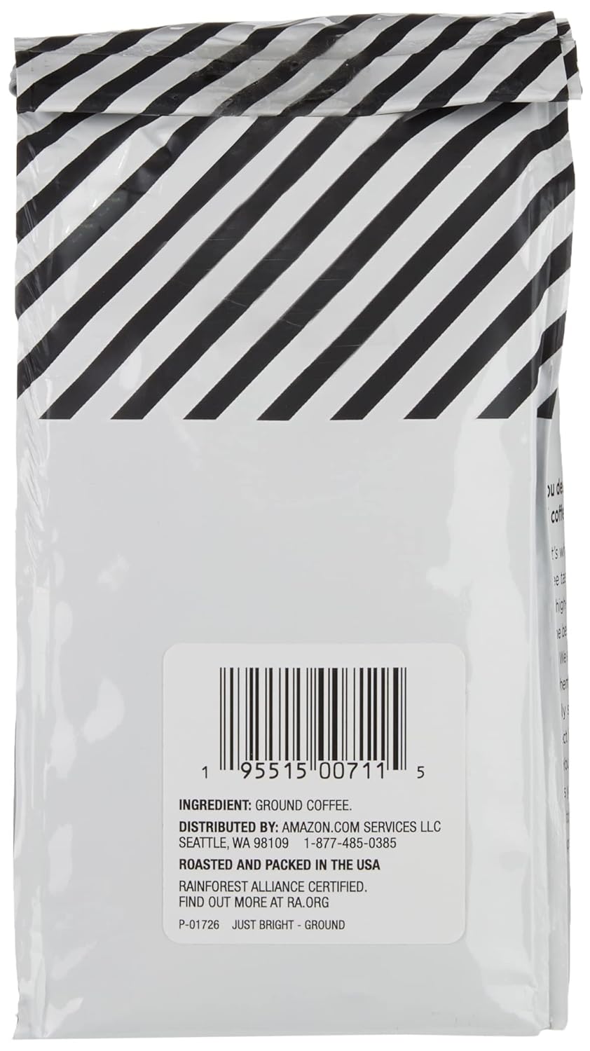 Amazon Fresh, Just Bright Ground Coffee, Light Roast, 12 Oz