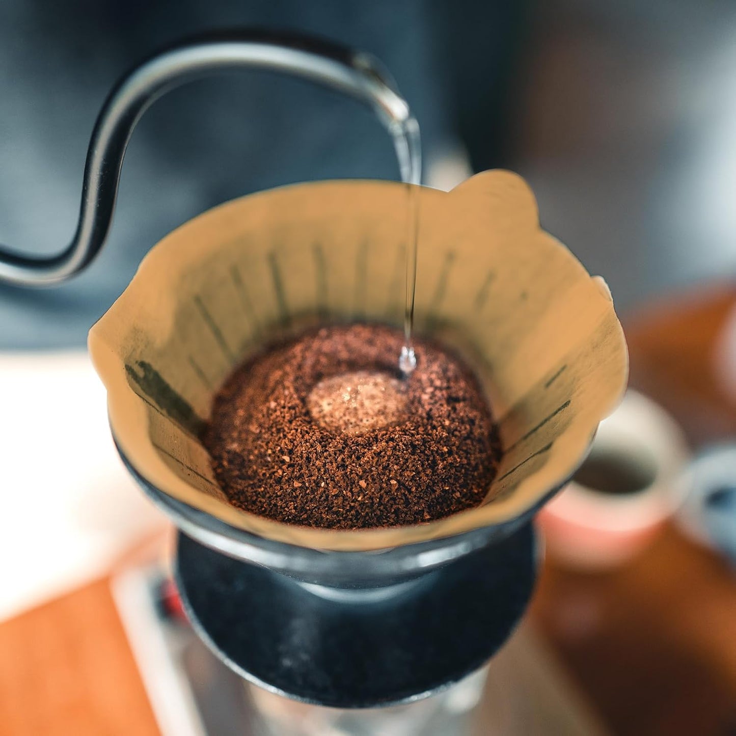 600 Count Cone Coffee Filters #4, Natural Brown Paper Cone Shaped Coffee Filters for Pour Over and Drip Coffee Maker (100 Count, Pack of 6)