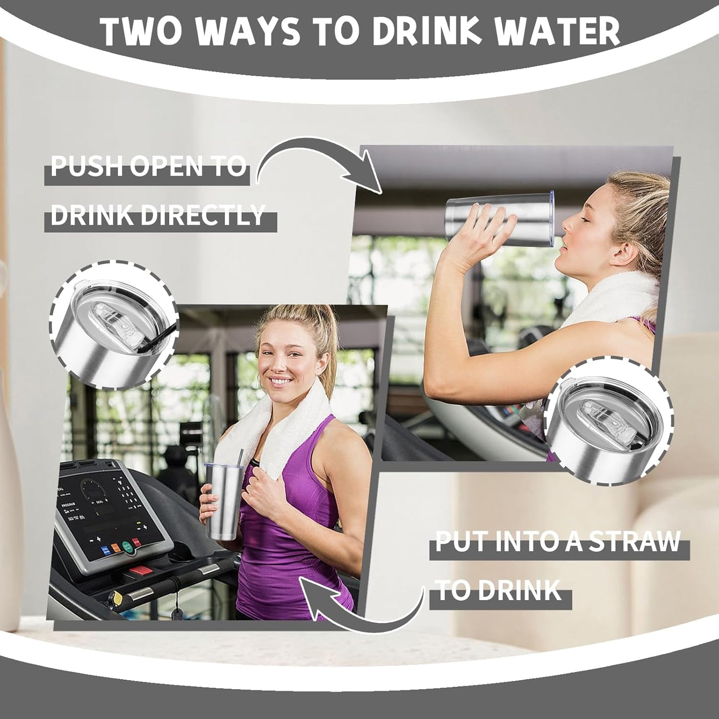 20 oz Tumbler with Lids and Straws, Stainless Steel Insulated Coffee Tumbler, Double Wall Vacuum Insulated Travel Mug Cup, Leakproof Thermal Coffee Cup for Hot and Cold Drinks (Silver)