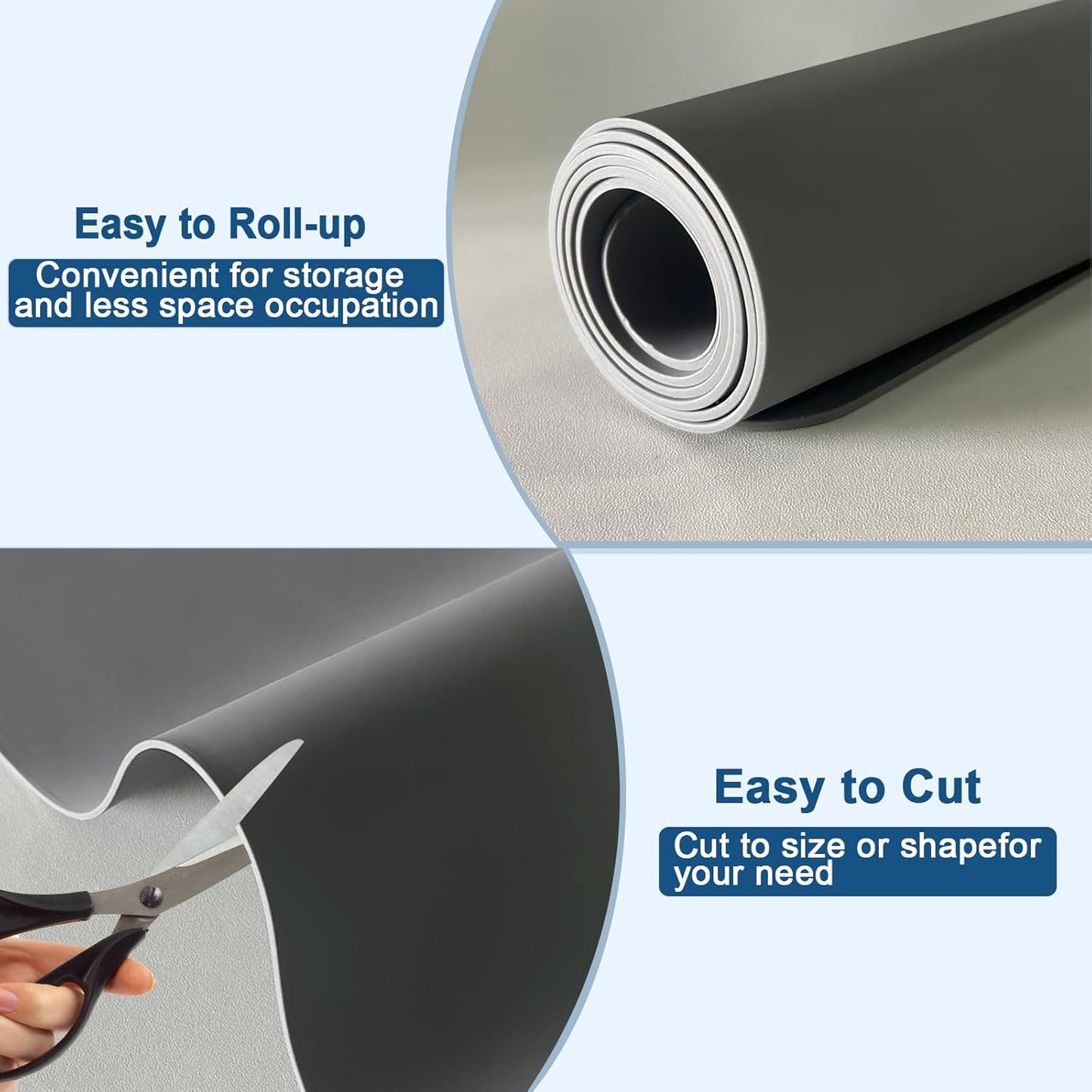 23.6"x15.7"(60cmx40cm) Silicone Mats for Kitchen Counter, Non-Slip Heat Resistant Countertop Protector, Waterproof Silicone Craft Mat for Kitchen Island, Black