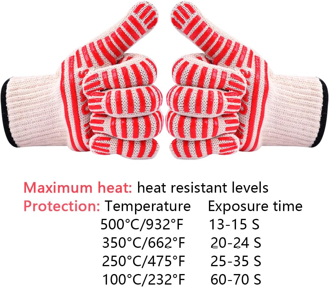 CZSYZCZS Extreme Heat Resistant Oven Gloves - 932F - Cooking Gloves for BBQ, Grilling, Baking,Cutting, Smoker Fireplace