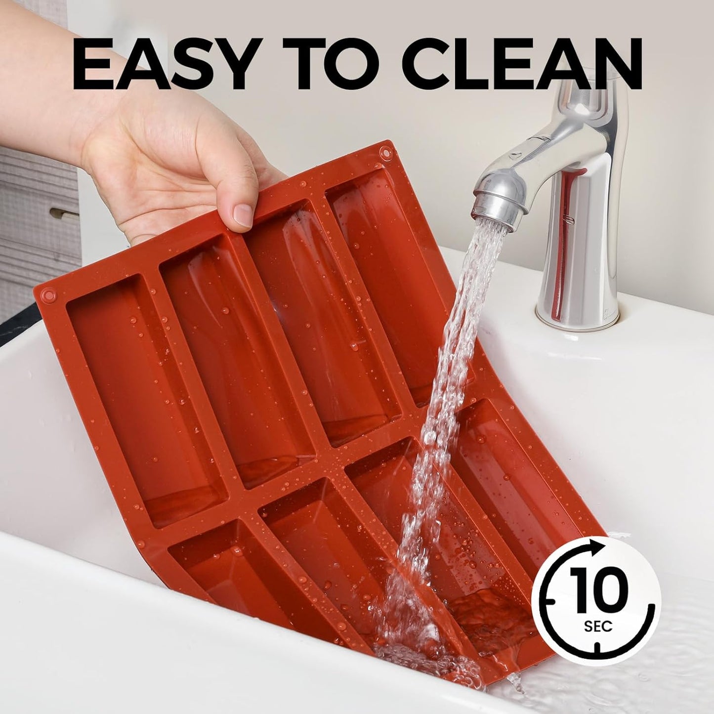 Granola Bar Molds, 8 Cavity Rectangle Granola Bar Silicone Mold for Energy Bars, Cereal, Protein, Brownie, Chocolate & Candy Molds(2 Pcs)