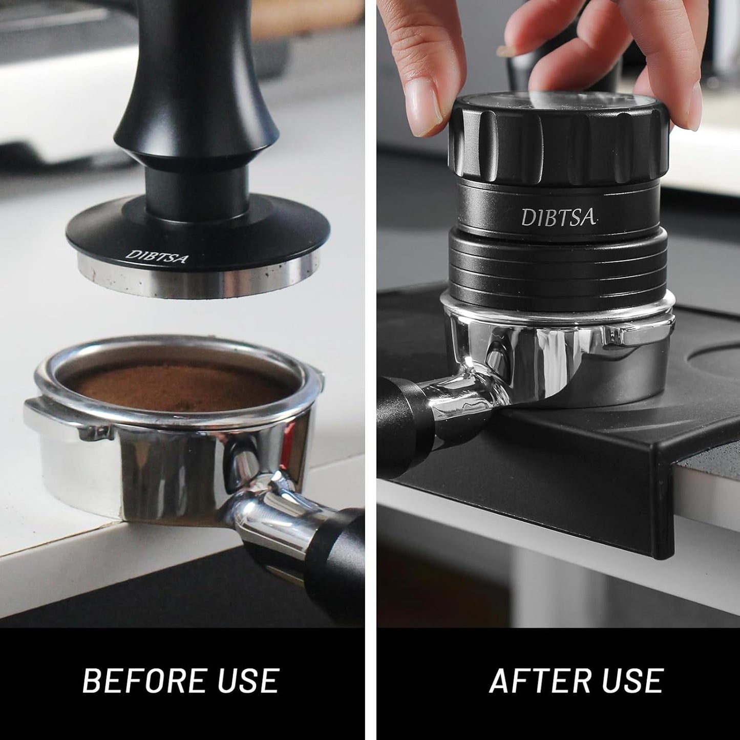 Espresso Tamping Mat, Silicone Coffee Tamper Mat with Corner Edge Tamp Support Station for Countertop, Barista Tools, Espresso Accessories, Black