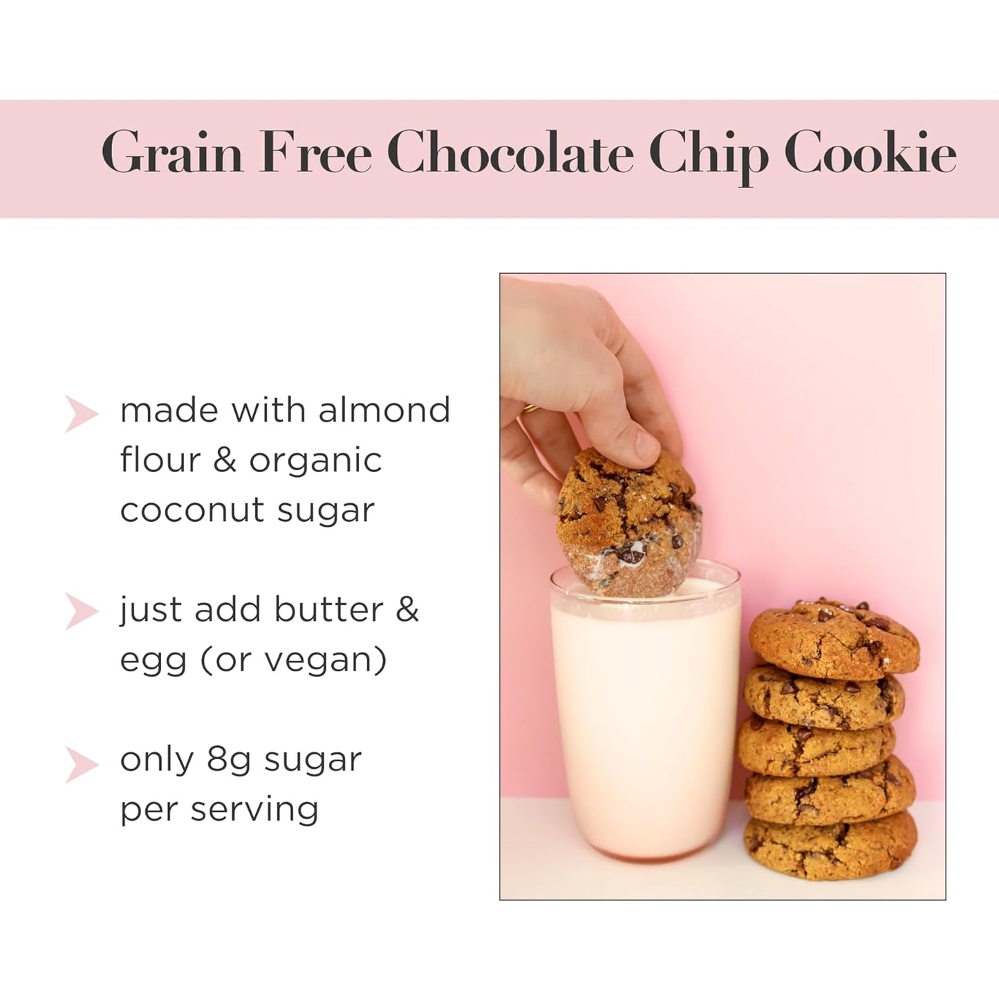 Stellar Eats Grain-Free Chocolate Chip Cookie Mix | Almond Flour-Based | Gluten-Free, Dairy-Free, Paleo-Friendly | Soft, Chewy & Fudgy | Sweetened with Unrefined Coconut Sugar | Makes 14–16 Cookies