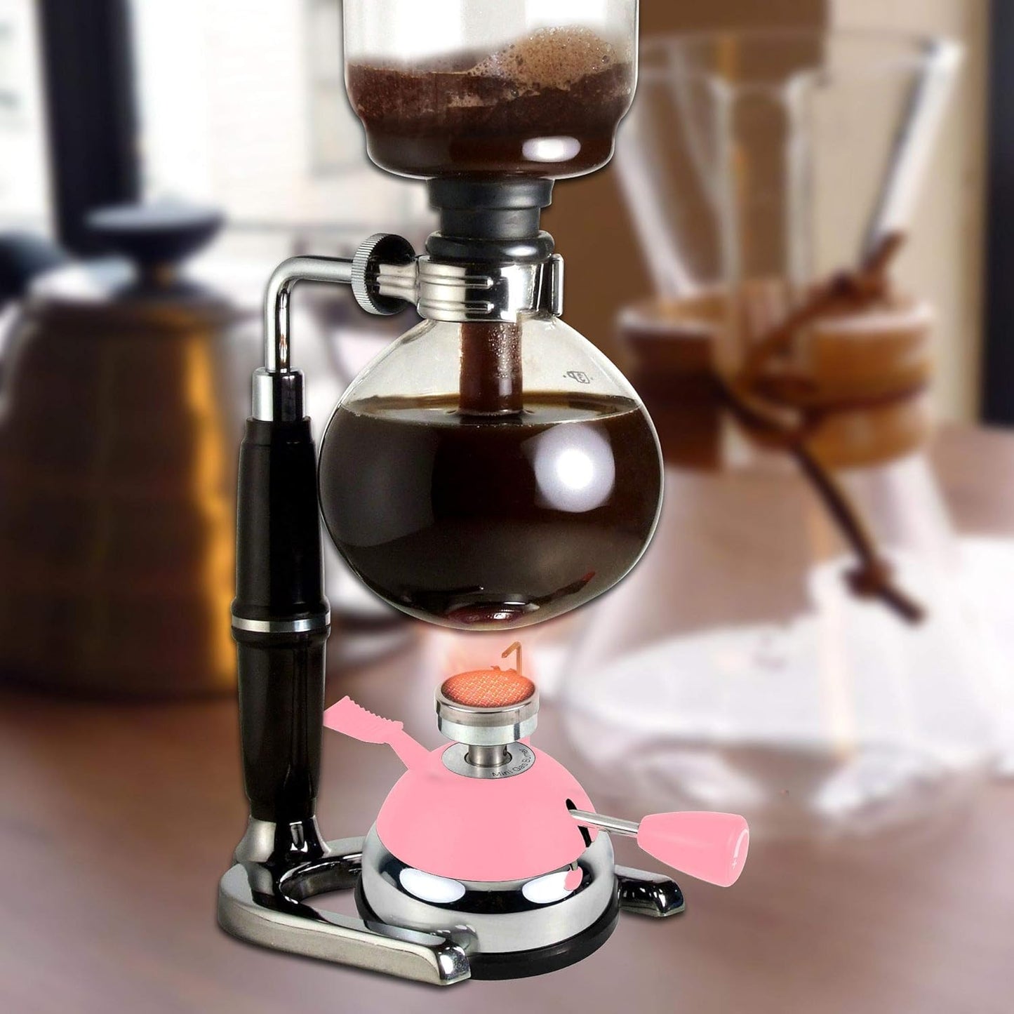 BLUEFIRE Butane Mini Burner for Tabletop Coffee Siphon Syphon/w Furnace Stand and Assembly Rack Ceramic Windproof Torch Head Portable Cooking Stove Espresso Maker Chafing Soup Tureens Fondue