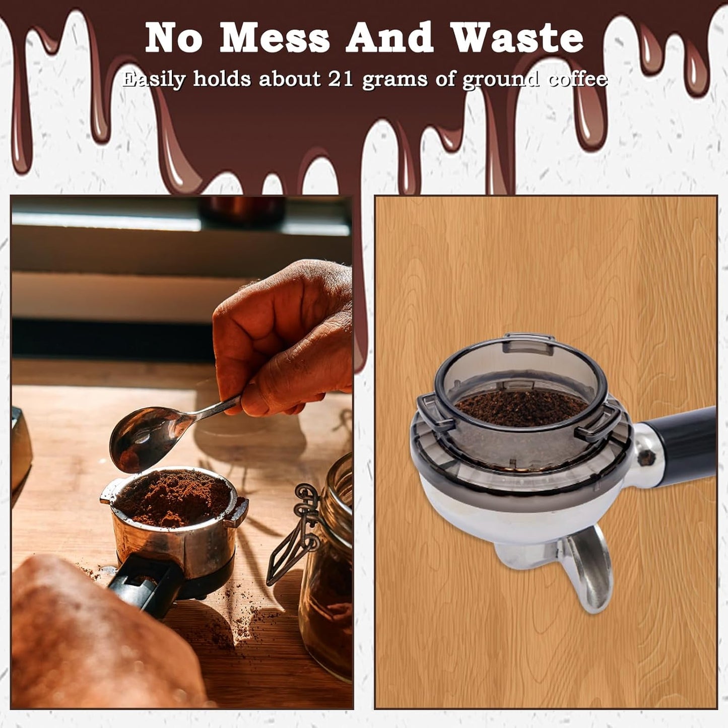 54mm Dosing Funnel with 53.5mm Puck Screen, Catcan Espresso Portafilter Funnel for Breville Series Barista