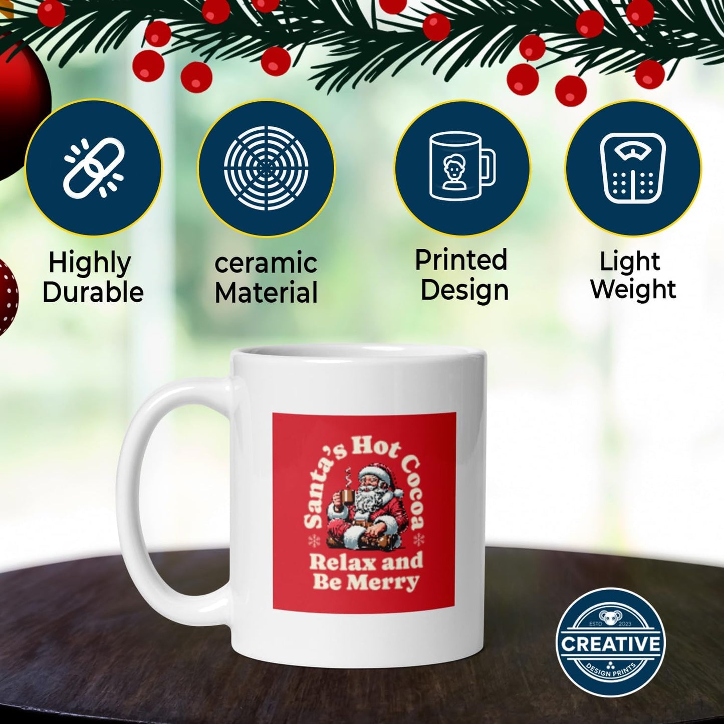 11 OZ Novelty Coffee Mugs - Christmas Gift (Christmas-themed hot chocolate.)