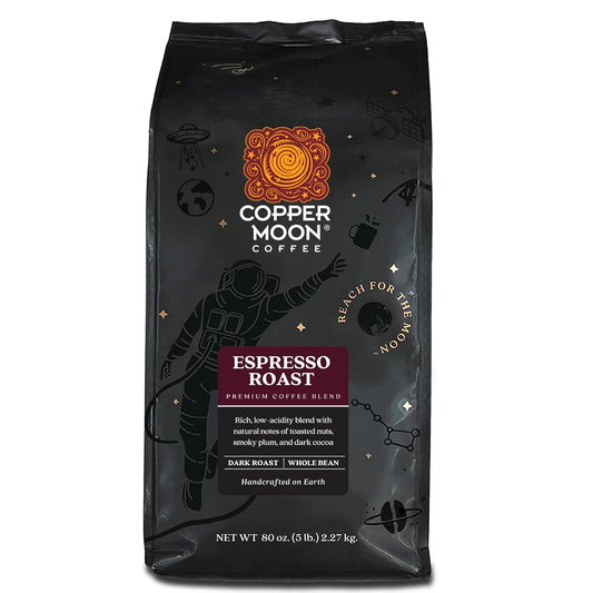 Copper Moon Dark Roast Whole Bean Coffee, Espresso Blend, 5 Lb