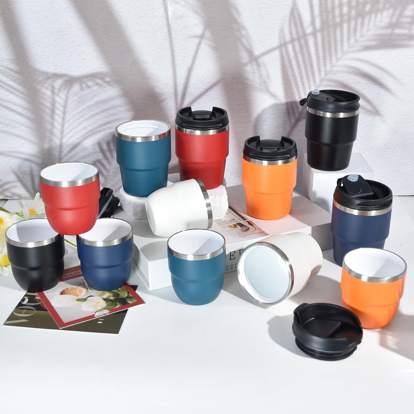 4oz Espresso Cups, Insulated Espresso Cups Set of 2, Expresso Shots Cup, Stainless Steel Shot Glasses for Coffee, Portable Espresso Travel Mug for Camping