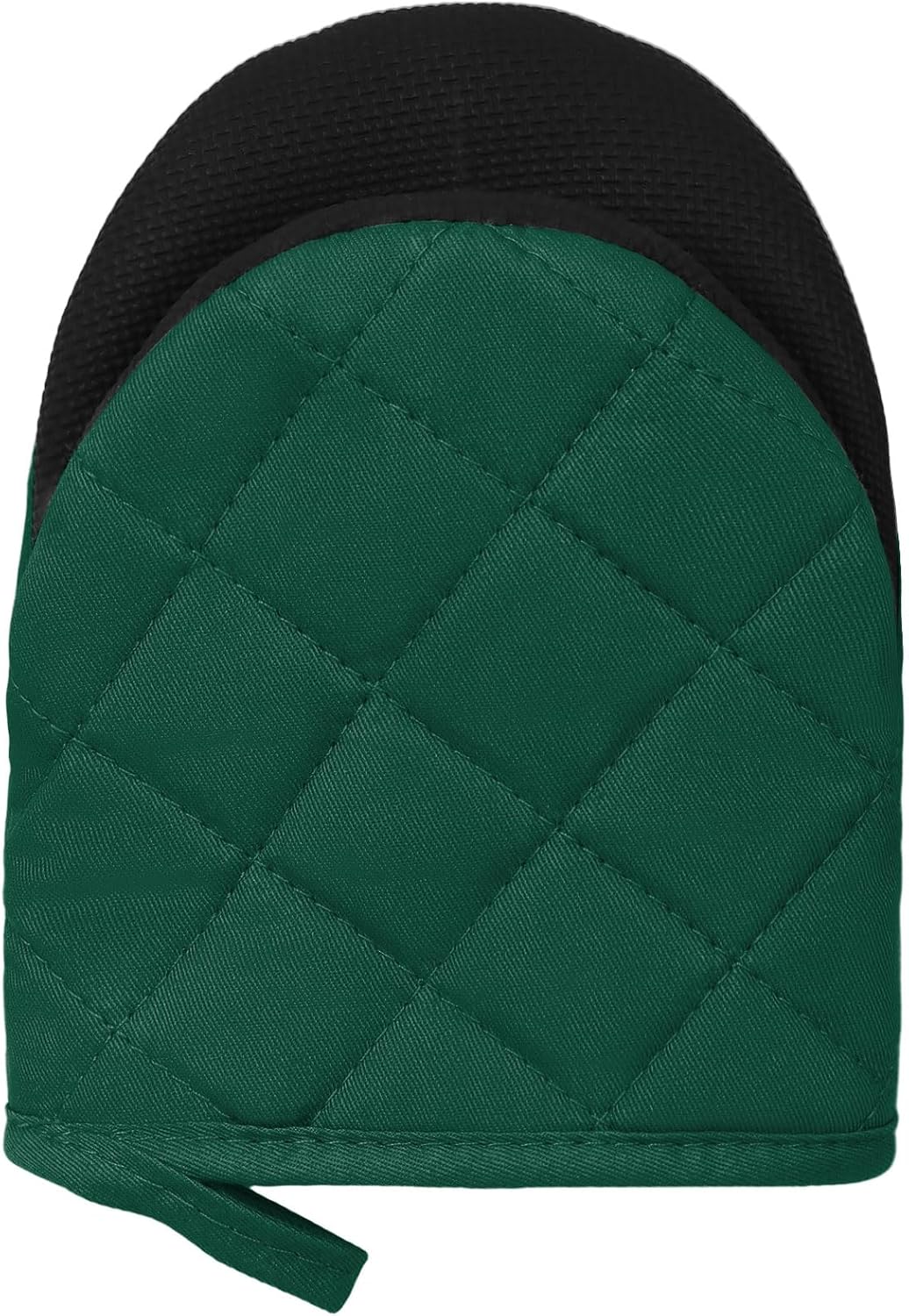 1 Pair Short Oven Mitts, Heat Resistant Silicone Kitchen Mini Oven Mitts for 500 Degrees, Non-Slip Grip Surfaces and Hanging Loop Gloves, Baking Grilling Barbecue Microwave Machine Washable