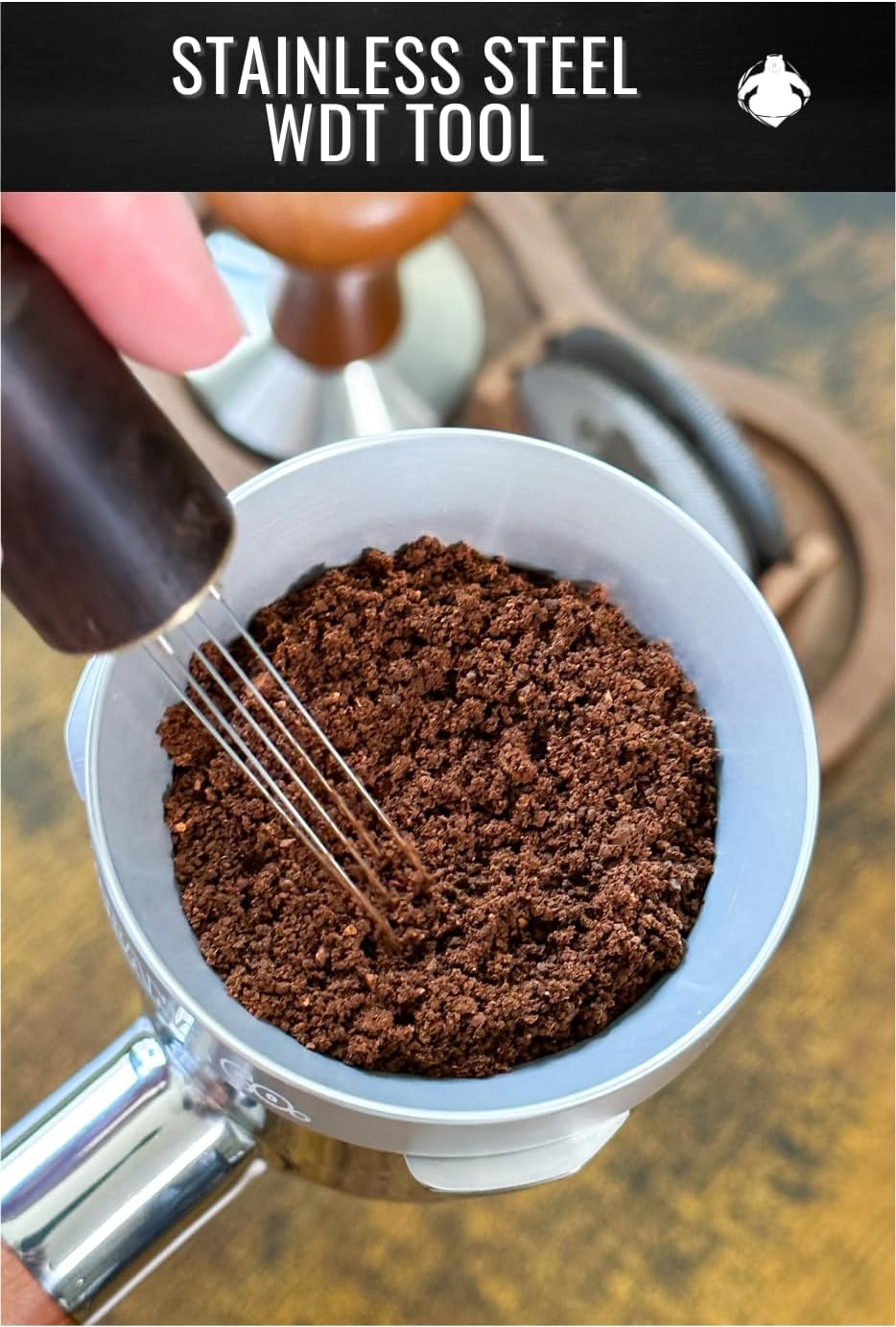 51mm Coffee Espresso Tools Accessories 3x Set┃Dosing Funnel Ring, WDT Needle Distributor, Stainless Steel Puck Screen Filter┃Barista Set for Coffee Lovers┃Gift Idea (51mm)