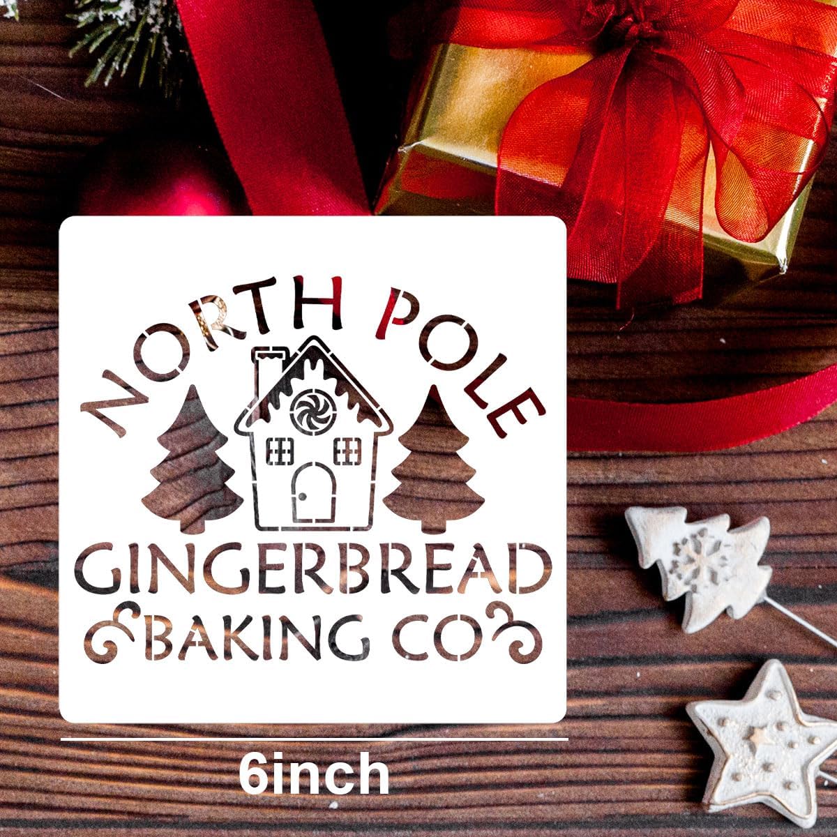 20pcs Christmas Stencils for Painting on Wood, 6' Xmas Holiday Stencil Set with Cardinal, Pet, Nativity Templates