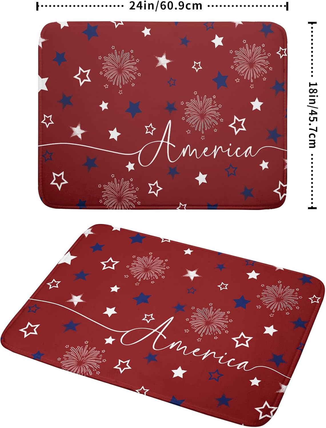 Giwawa 4th of July Dish Drying Mat 18"x24" Patriotic Usa Stars America Firework Dish Drainer Mats Independece Day Absorbent Microfiber Dish Drying Pad for Kitchen Countertop Large Decor