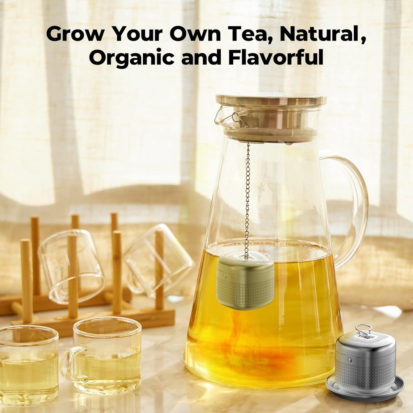 Reinmoson Tea Balls for Loose Tea, 304 Stainless Steel Extra Fine Mesh Tea Infusers for Loose Tea, Retractable Chain Design Tea Strainers for Loose Leaf Tea Single Cup, Come with 1 Saucer