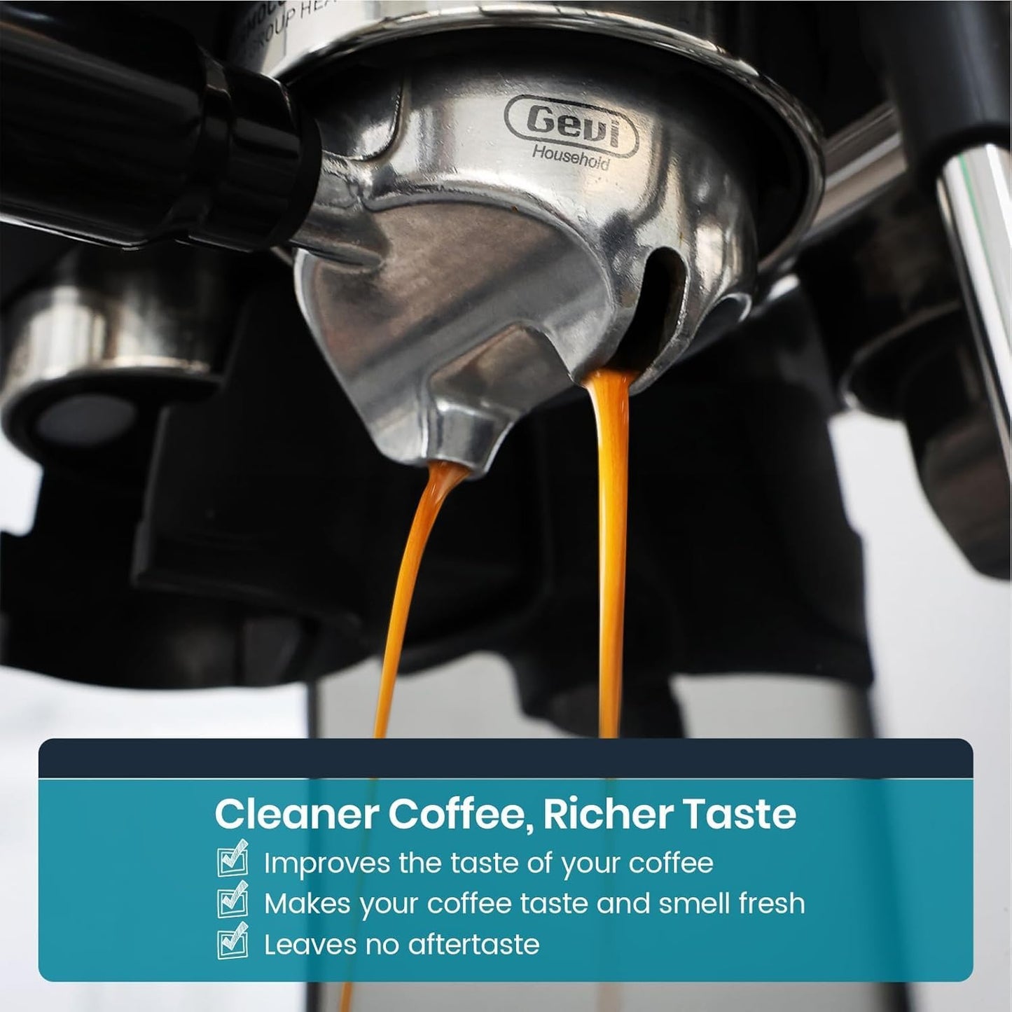 Gevi Household Coffee Maker Cleaner, Espresso Machine Cleaning Powder - 4 Use & Individually Packed for Each Use | Organic Citric Acid Cleaner Compatible with All Major Brands