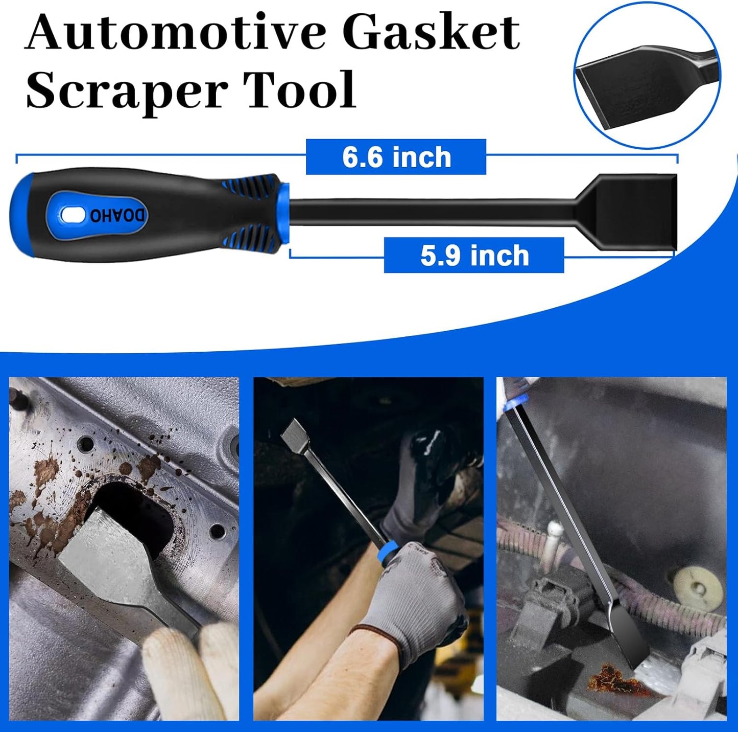 17Pcs Mechanic Hook and Pick Tool Set & Car Trim Removal Kit with Fastener Clip Pliers,Rivet Puller,Magnetic Pickup,Gasket Scraper,Non-Scratch Plastic Pry Tools for Automotive Repair-Blue