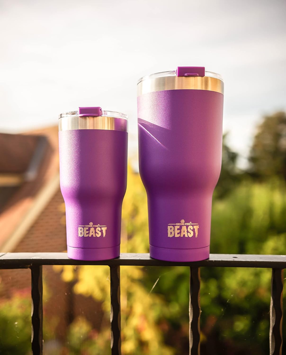 Beast 30 oz Tumbler Stainless Steel Vacuum Insulated Coffee Ice Cup Double Wall Travel Flask (Purple)