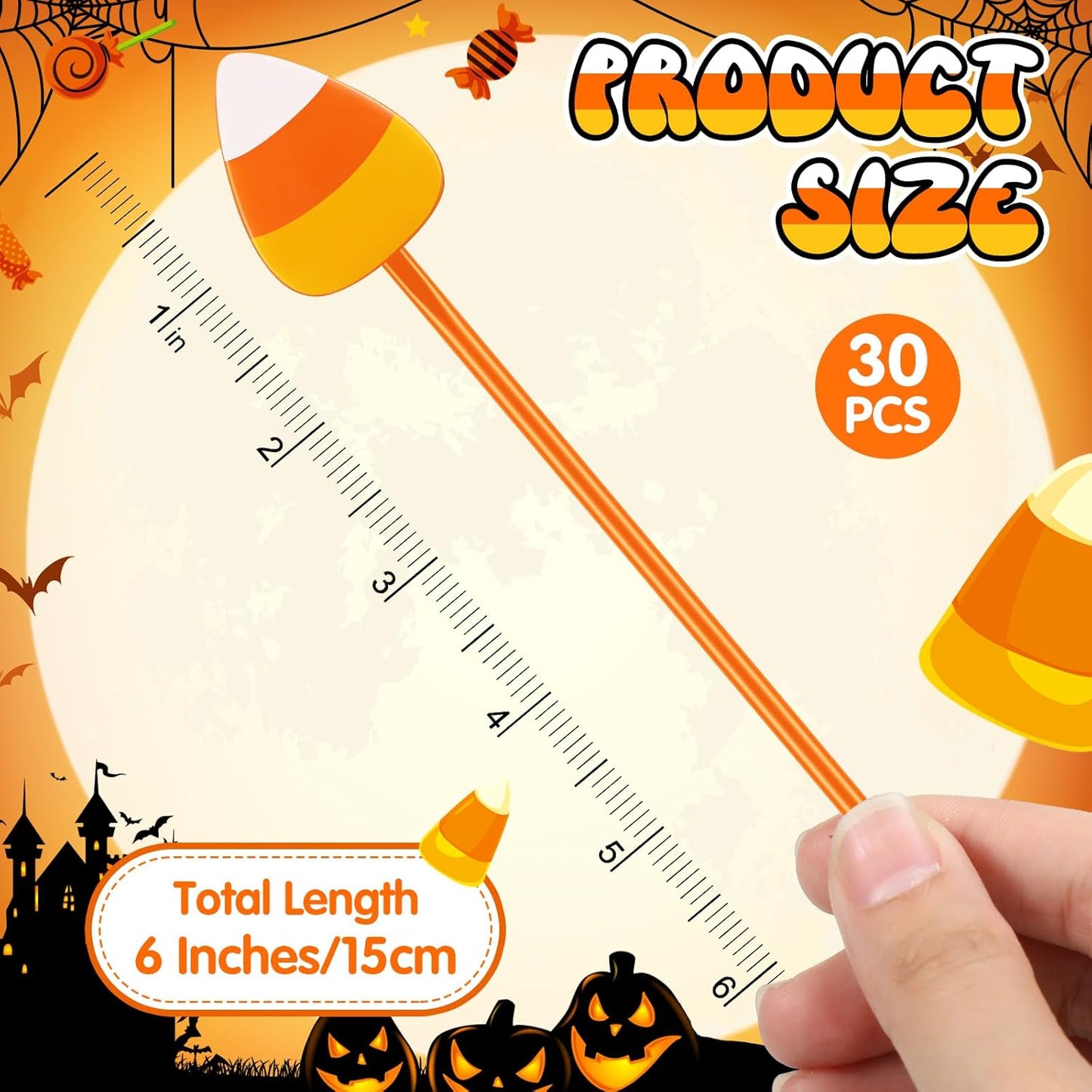 30 Pcs Halloween Swizzle Sticks Plastic Coffee and Cocktail Stirrers Fall Thanksgiving Drink Stirrers Cocktail Mixers for Halloween Fall Autumn Party Tea Coffee Bar Decoration(Popcorn)