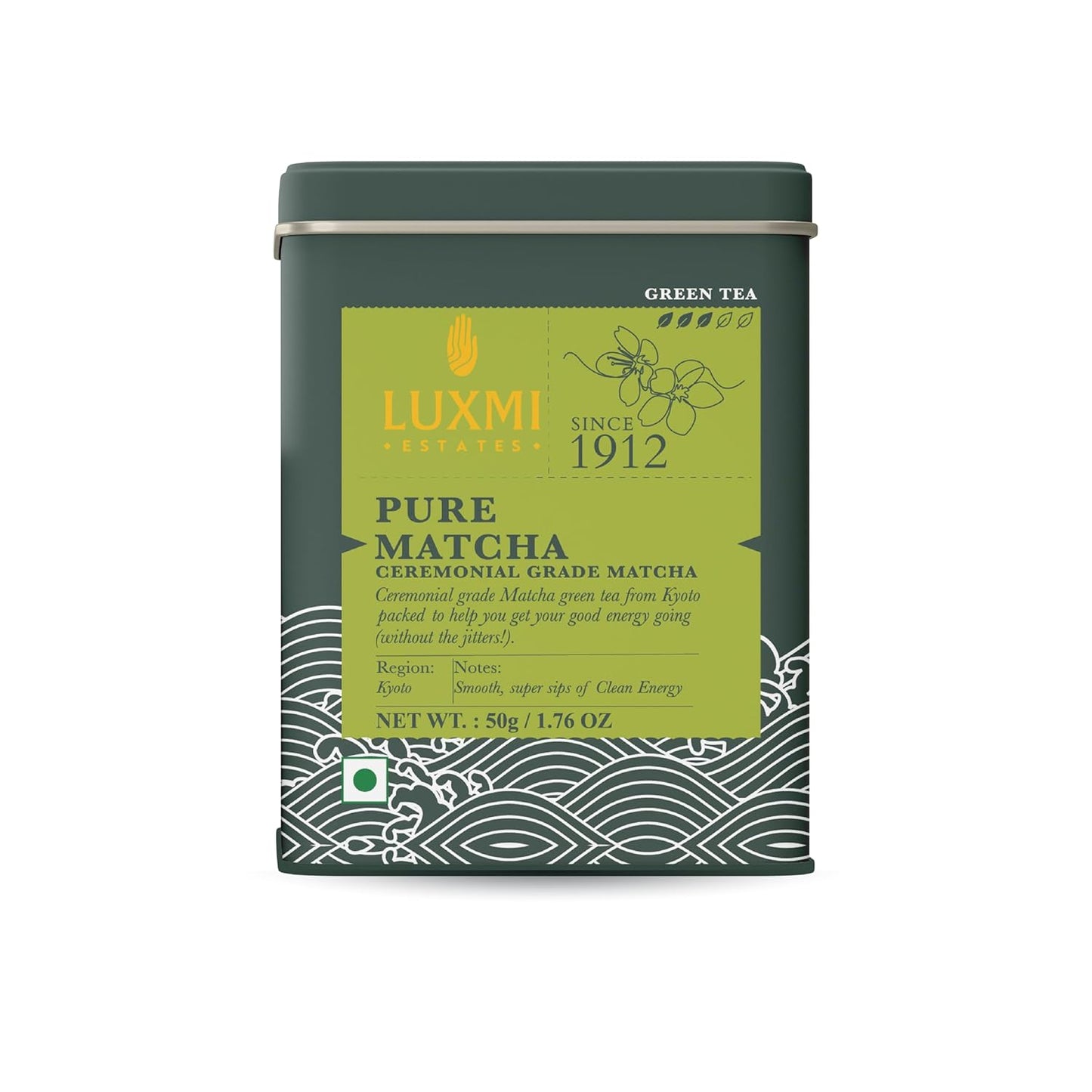 Luxmi Estates - Pure Matcha - Ceremonial Grade Matcha Powder - 50g | Organic, Stone-Ground Matcha Tea, Rich in Antioxidants | Authentic Zen Tea Experience