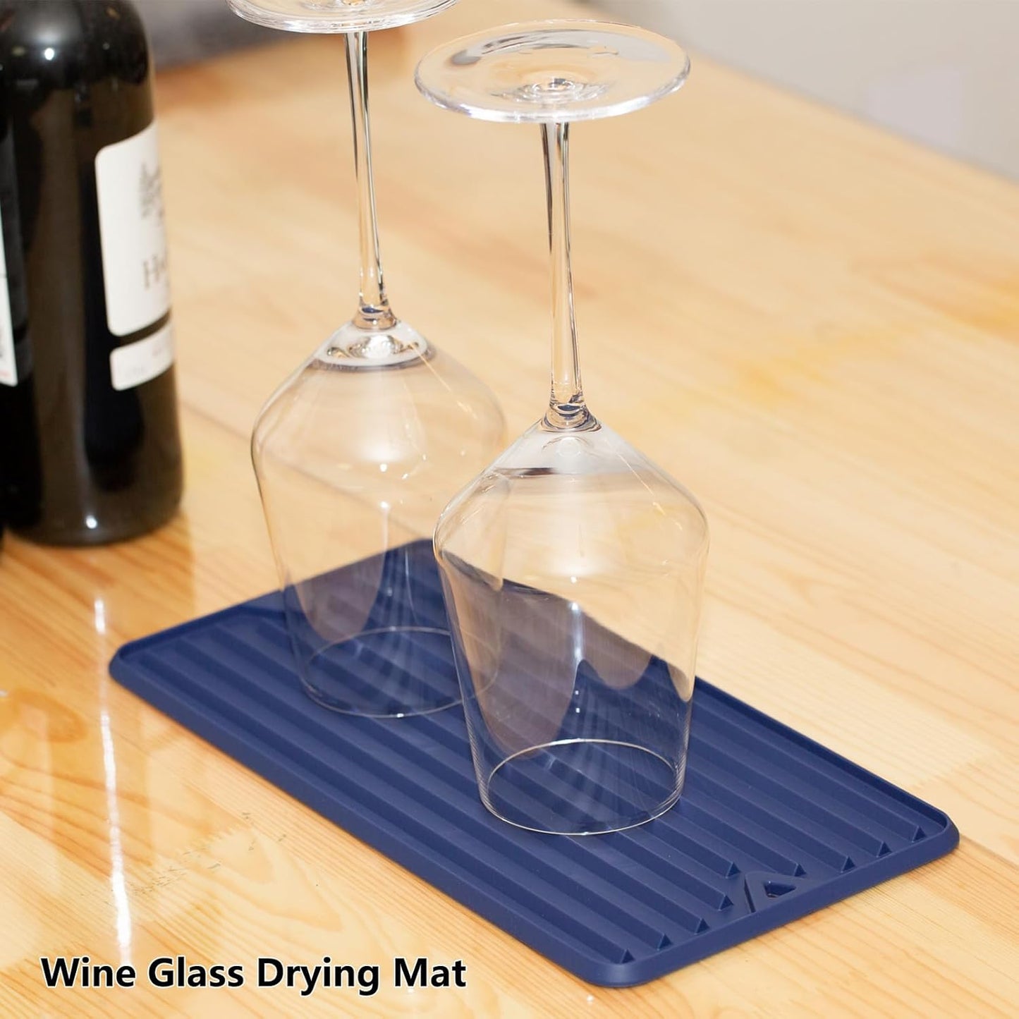 Dish Drying Mat, Mini Silicone Drying Mat for Kitchen Counter, Heat Resistant Silicone Mat for Countertop Protector, Super Thick Non-Slip Dish Drying Pad for Coffee Cup/Bottle/Glassware