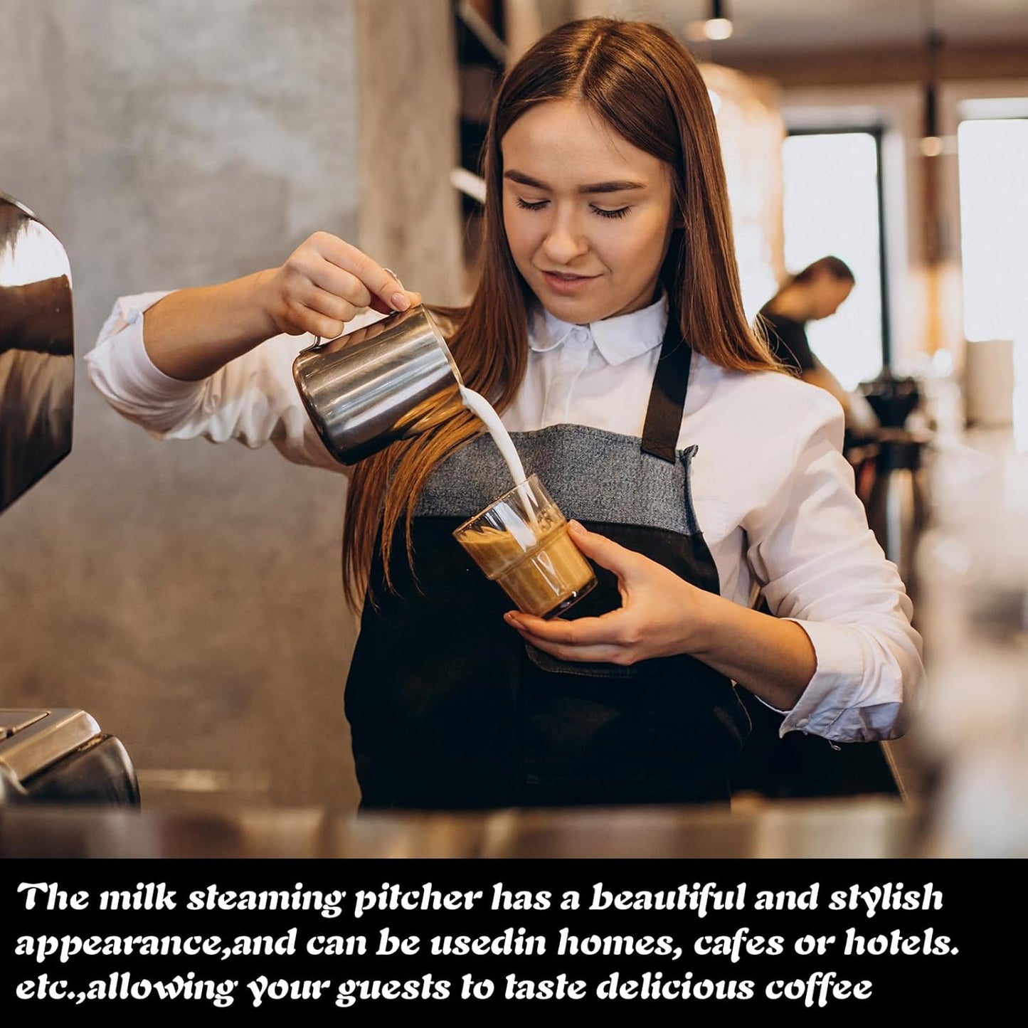 4 Pcs Milk Frothing Pitcher Espresso Steaming Pitchers 12 Oz Stainless Steel Milk Steamer Cup Frother Jug for Espresso, Latte Art, Chai Cappuccino Hot Chocolate