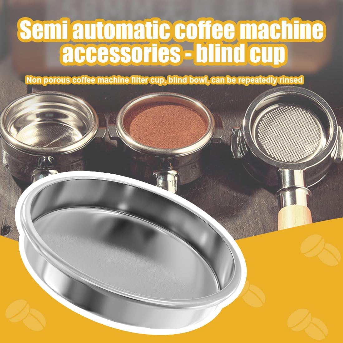 2 PCS Backflush Disk, 58 mm Filter Espresso, Stainless Steel Back Flush Blind Basket for Breville Gaggia Classic and Other Espresso Machines Cleaning Disc